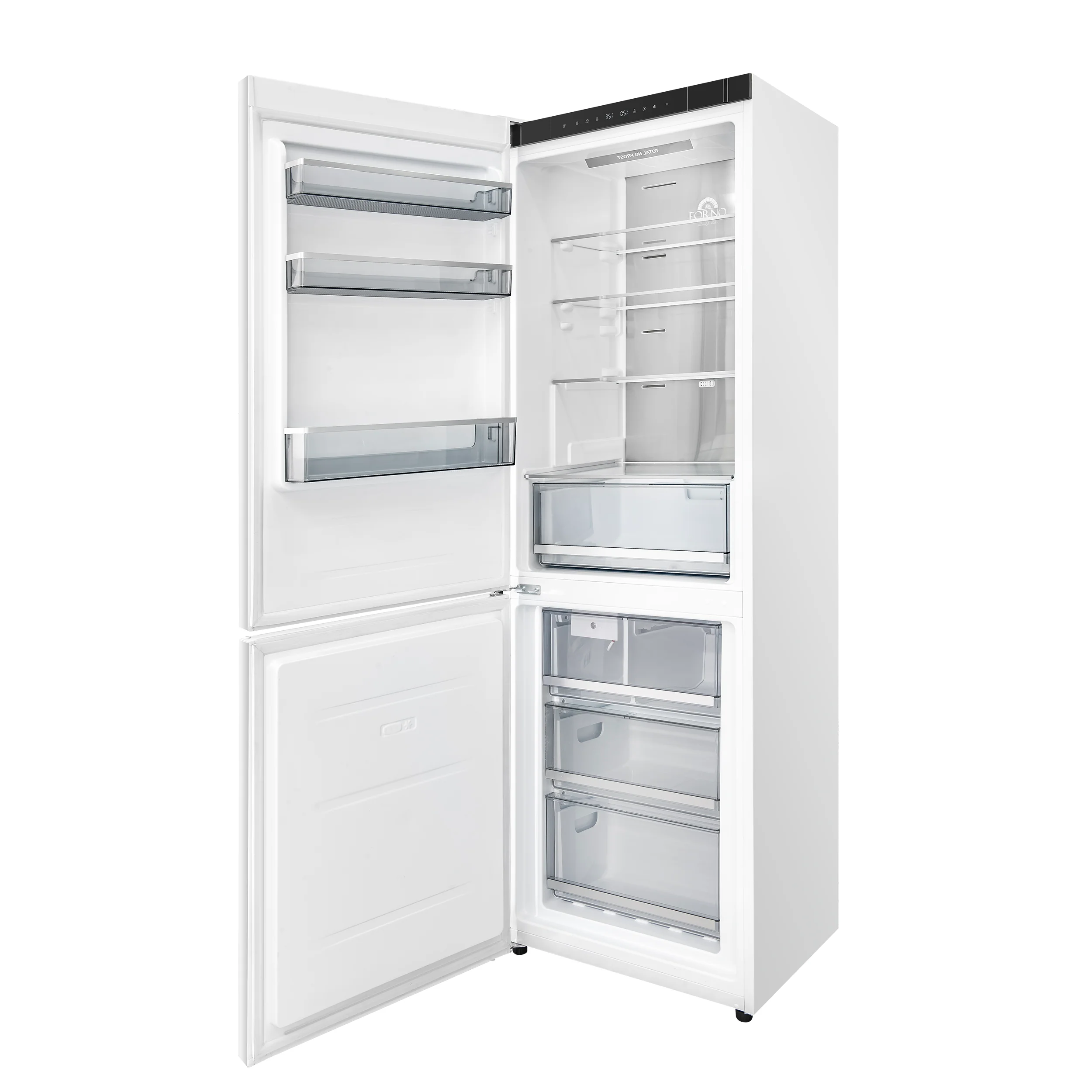 Custodia 24" Bottom Freezer, 10.3 cf., Left Swing, Ice Maker, Total No frost, White, Antique Brass handles - Image 4