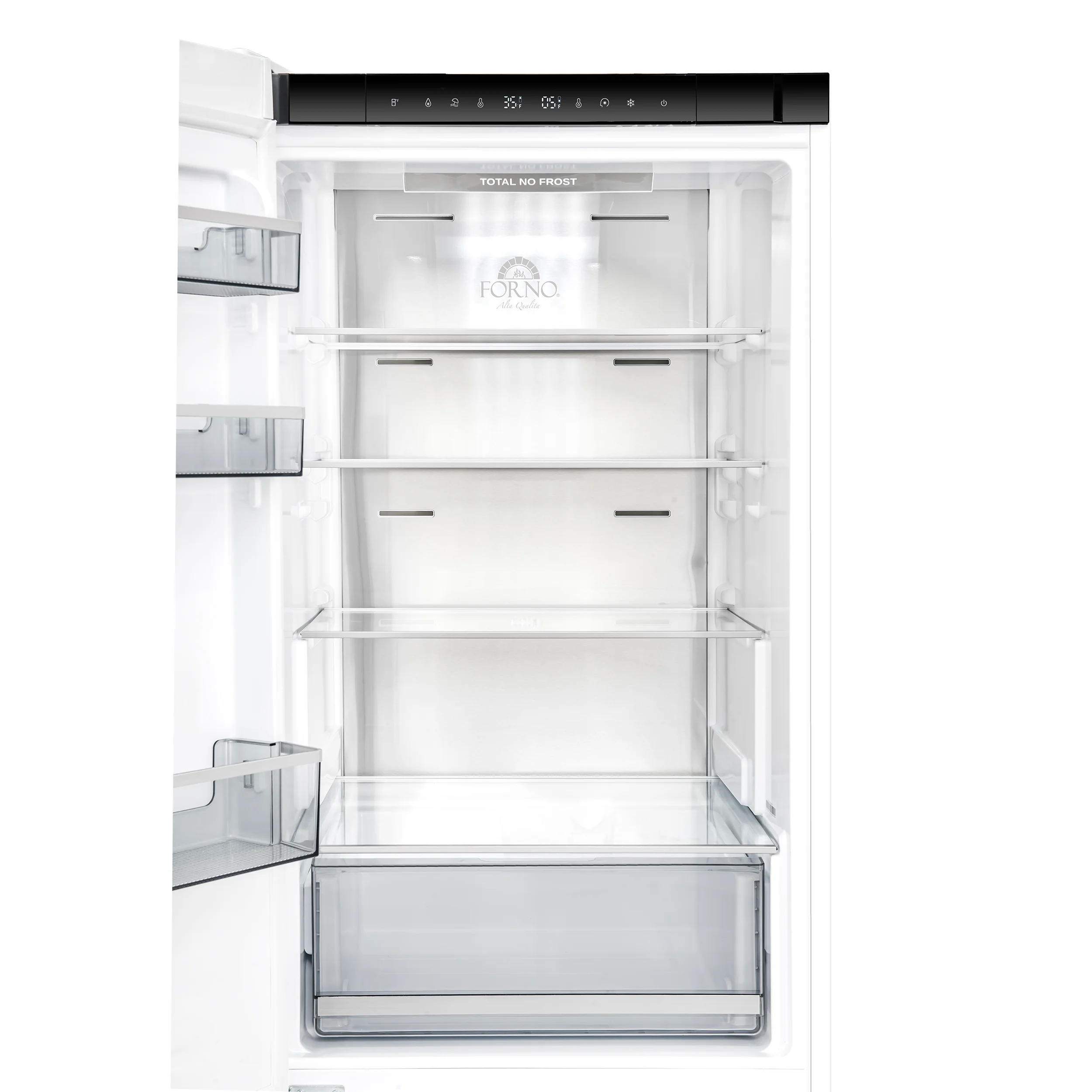 Custodia 24" Bottom Freezer, 10.3 cf., Left Swing, Ice Maker, Total No frost, White, Antique Brass handles - Image 5