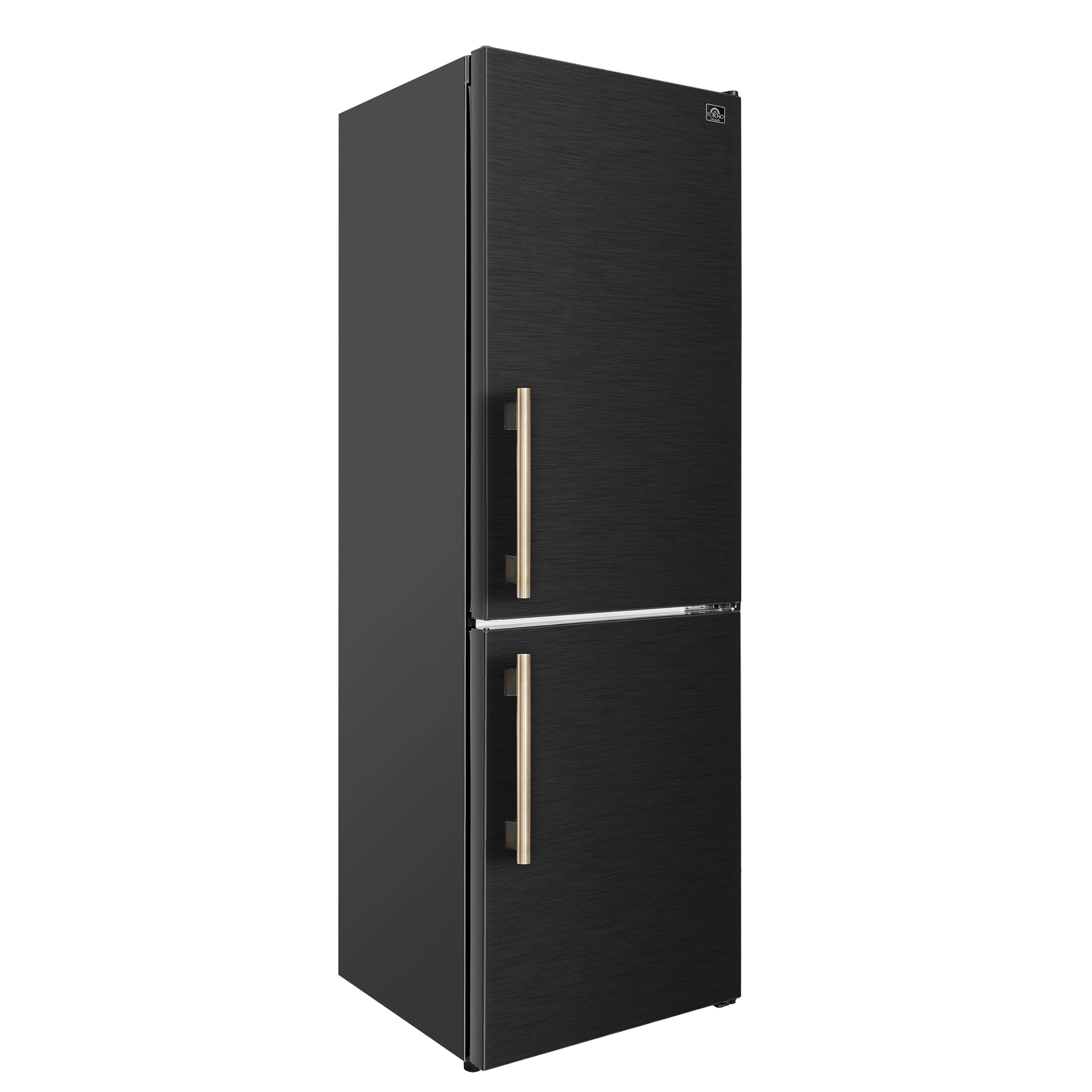 Custodia 24" Bottom Freezer, 10.3 cf., Right Swing, Total No frost, Black, Antique Brass handles - Image 3