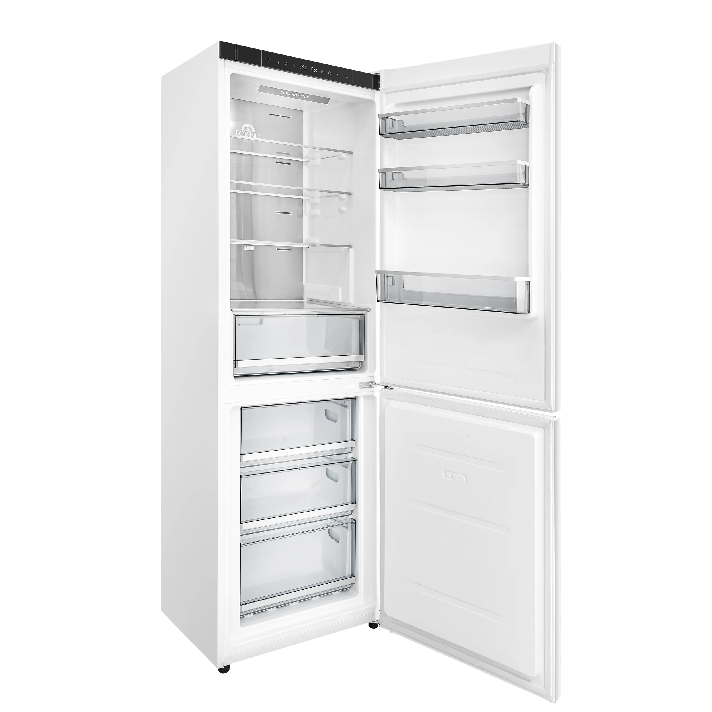 Custodia 24" Bottom Freezer, 10.3 cf., Right Swing, Total No frost, White, Antique Brass handles - Image 4