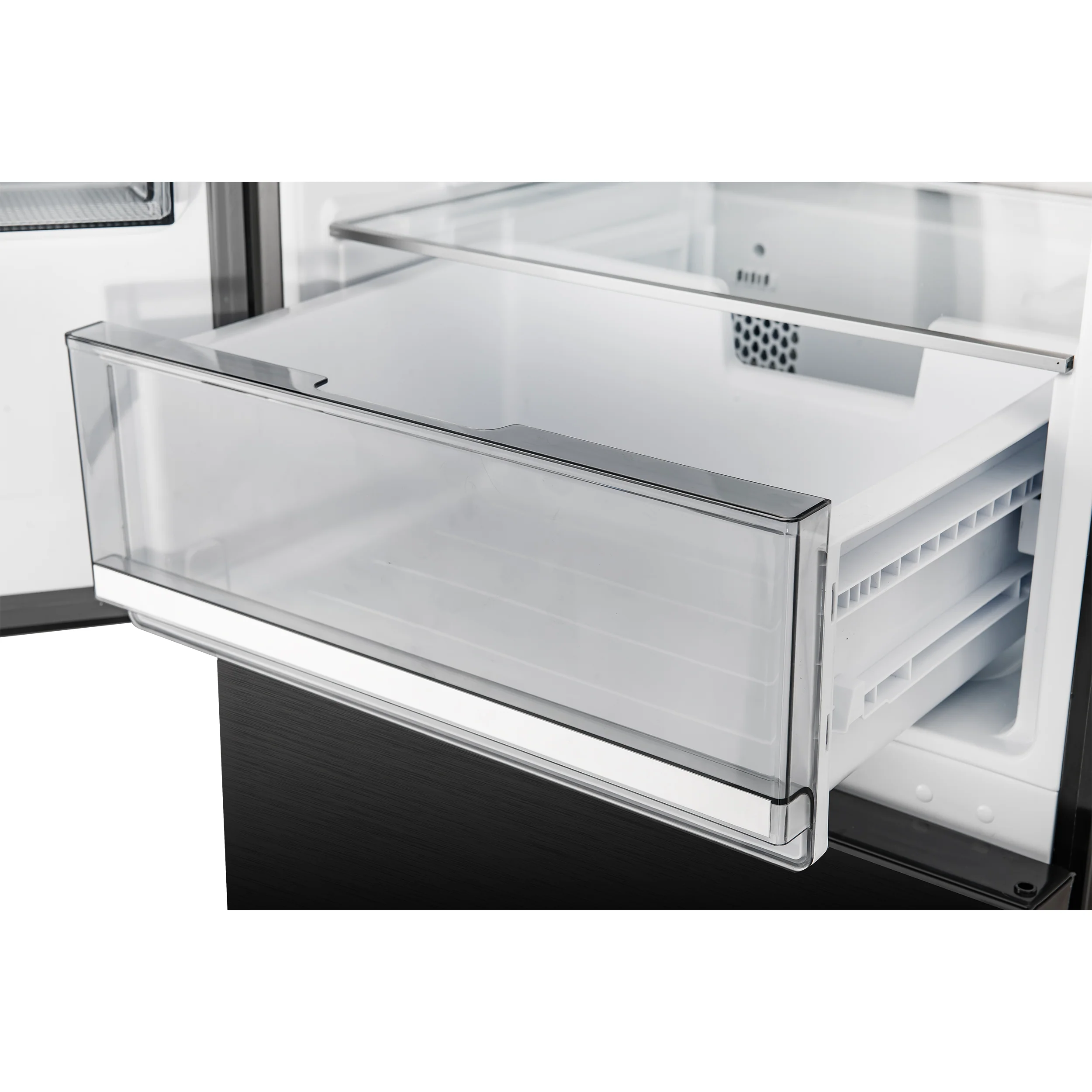 Custodia 48" Bottom Freezer combo, 20.6 cf., Ice Maker, Total No frost, Black, Antique Brass handles - Image 4