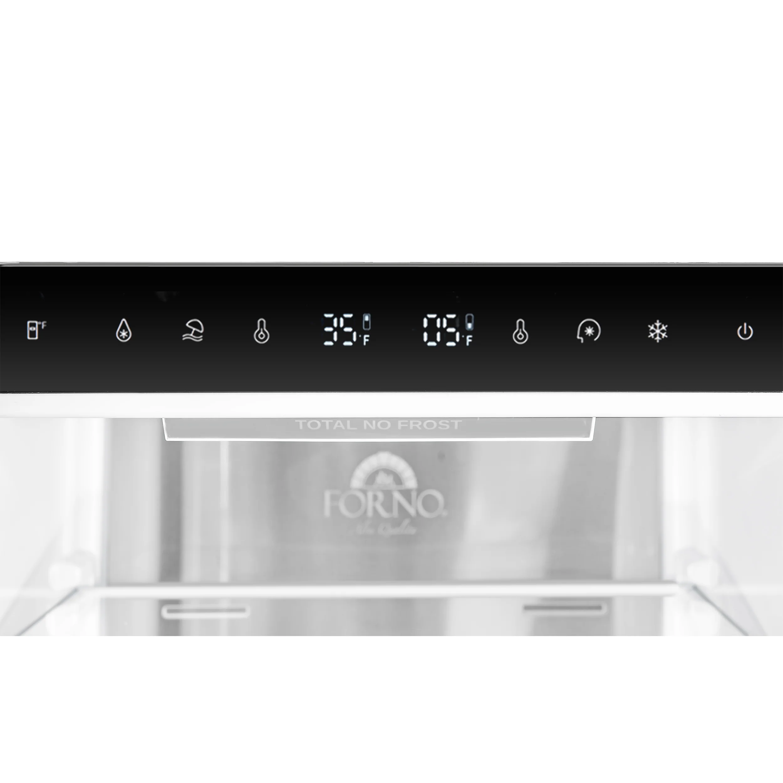 Custodia 48" Bottom Freezer combo, 20.6 cf., Ice Maker, Total No frost, Black, Antique Brass handles - Image 8