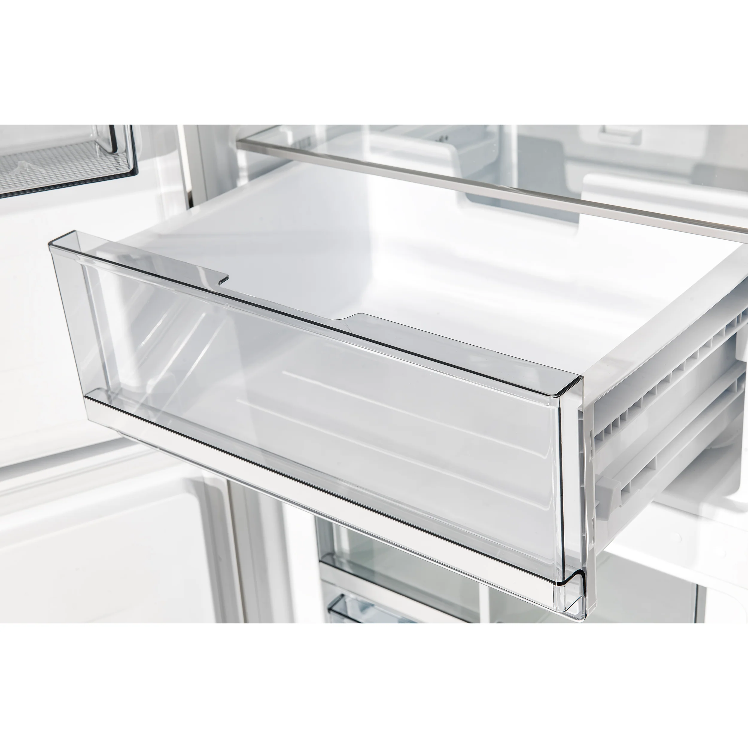 Custodia 24" Bottom Freezer, 10.3 cf., Left Swing, Ice Maker, Total No frost, White, Antique Brass handles - Image 7