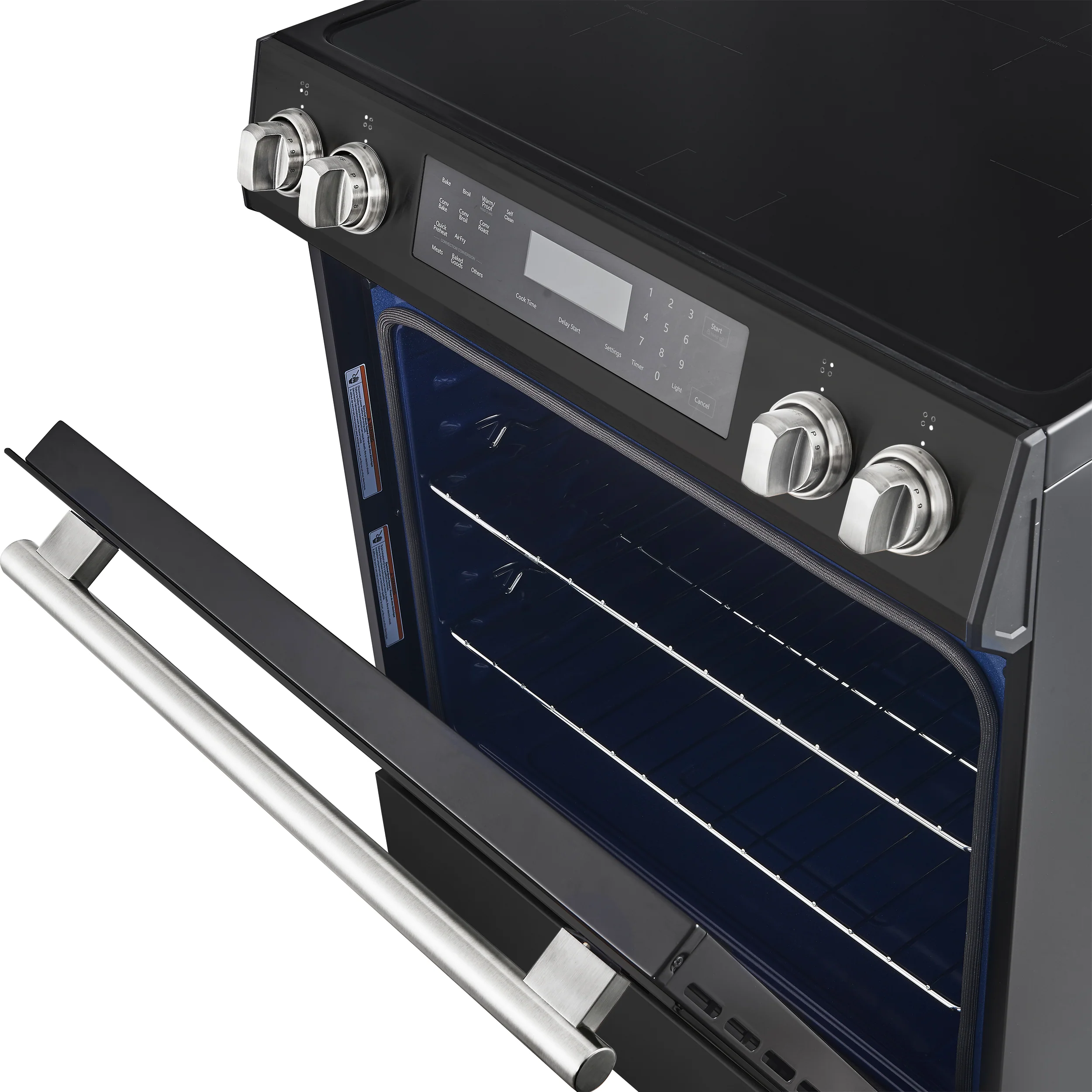 Forno Donatello Espresso 30-Inch Slide-In Black Induction Range, Convection Oven, 5 Cooking Zones, Touch Control Panel - Image 7