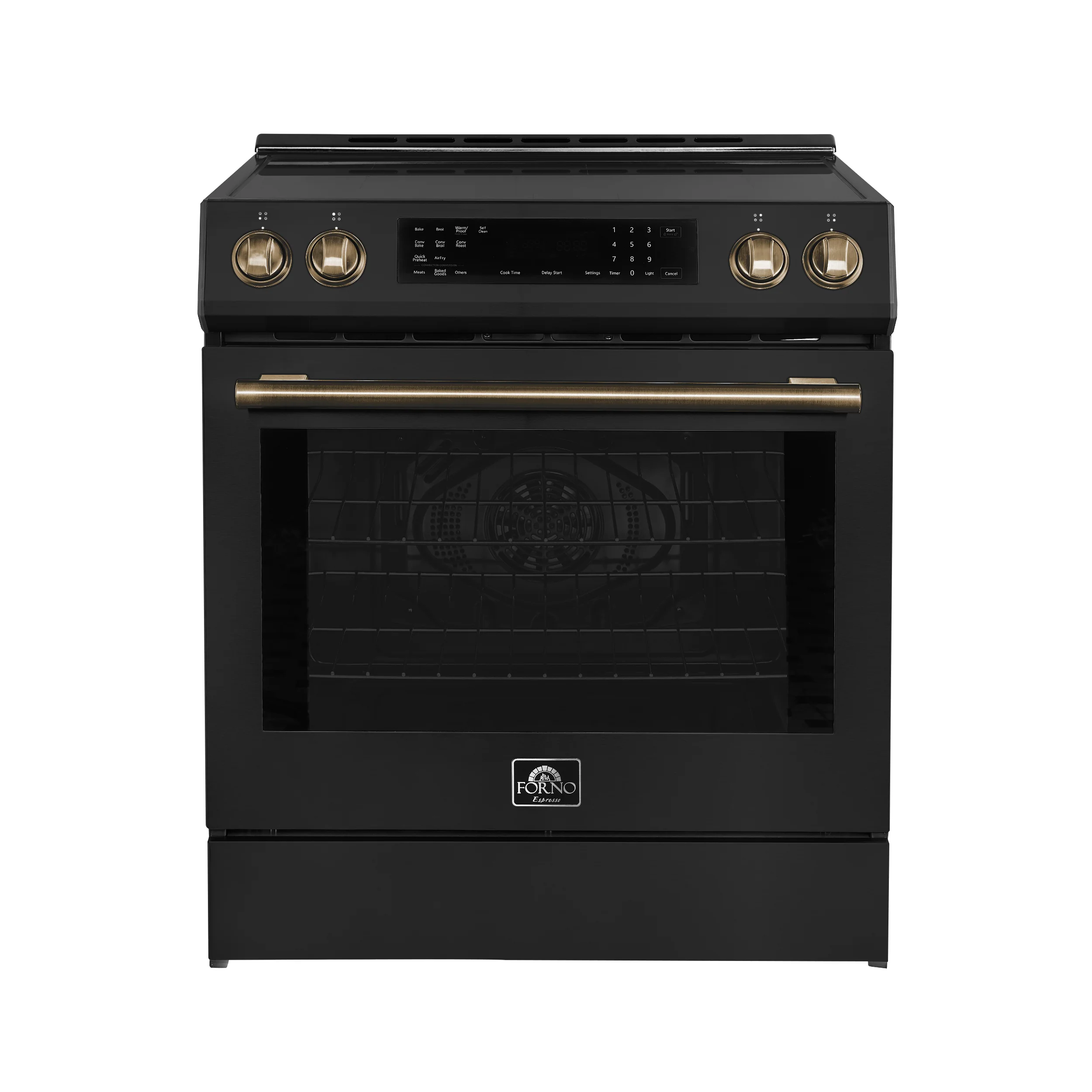 Forno Donatello Espresso 30-Inch Slide-In Black Induction Range, Convection Oven, 5 Cooking Zones, Touch Control Panel - Image 2