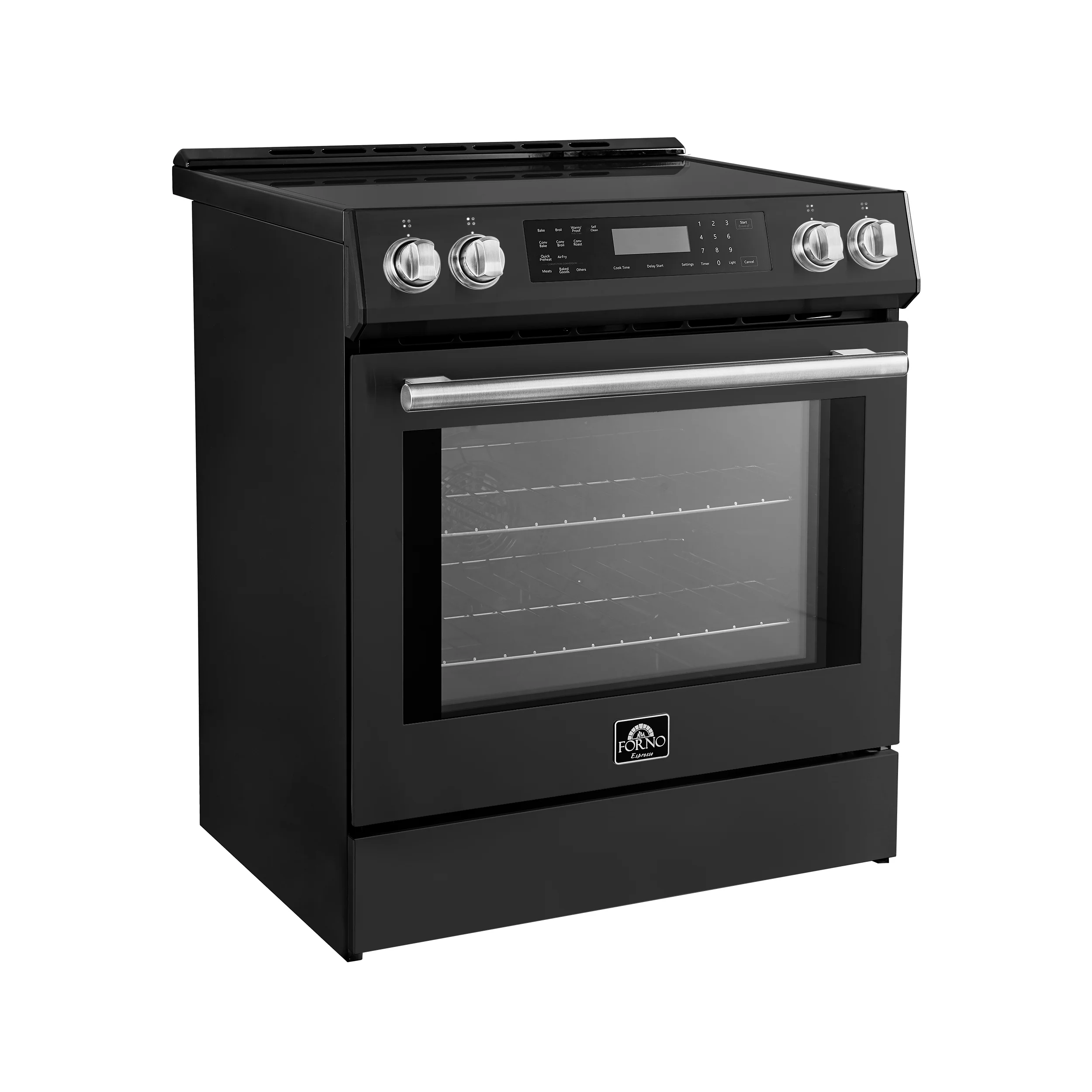 Forno Donatello Espresso 30-Inch Slide-In Black Induction Range, Convection Oven, 5 Cooking Zones, Touch Control Panel - Image 3