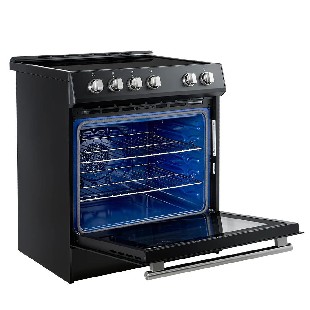 Forno Leonardo Espresso 30-Inch Slide-In Black Induction Range, Convection Oven, 5 Cooking Zones, Touch Control Panel - Image 7