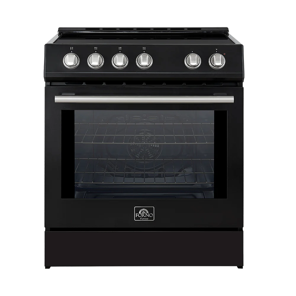 Forno Leonardo Espresso 30-Inch Slide-In Black Induction Range, Convection Oven, 5 Cooking Zones, Touch Control Panel - Image 2