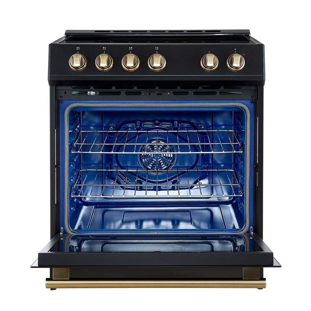 Forno Leonardo Espresso 30-Inch Slide-In Black Induction Range, Convection Oven, 5 Cooking Zones, Touch Control Panel - Image 8
