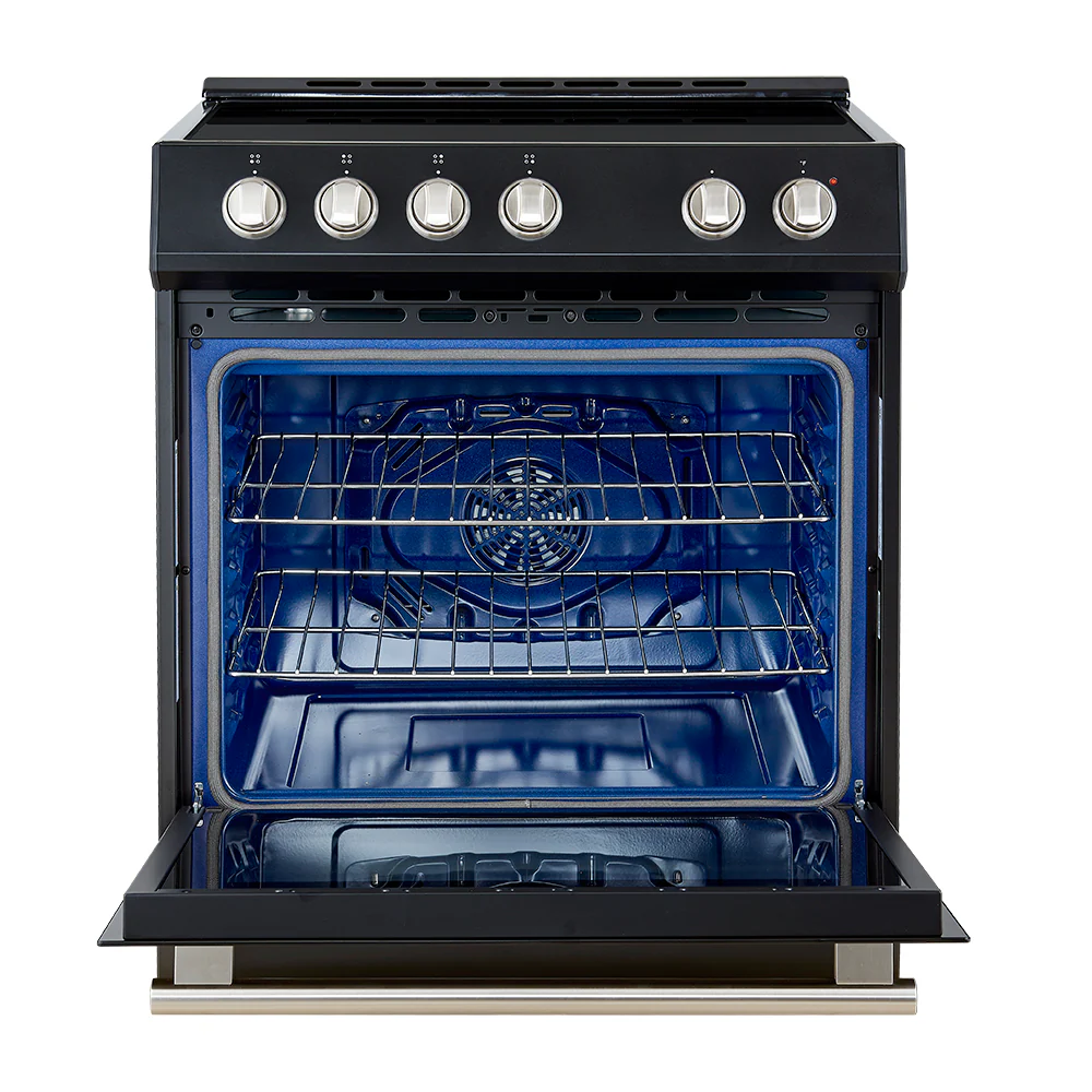 Forno Leonardo Espresso 30-Inch Slide-In Black Induction Range, Convection Oven, 5 Cooking Zones, Touch Control Panel - Image 9