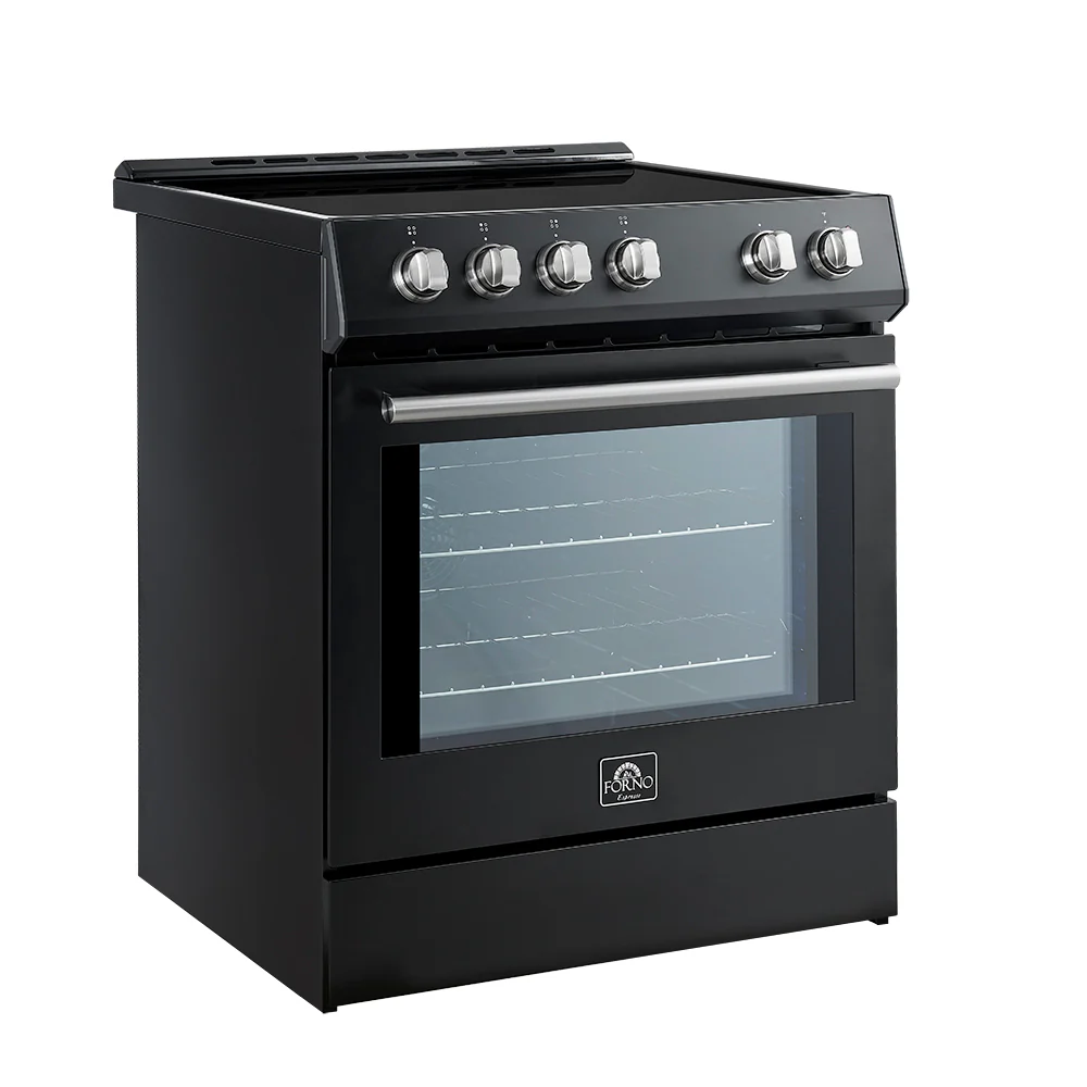 Forno Leonardo Espresso 30-Inch Slide-In Black Induction Range, Convection Oven, 5 Cooking Zones, Touch Control Panel - Image 4