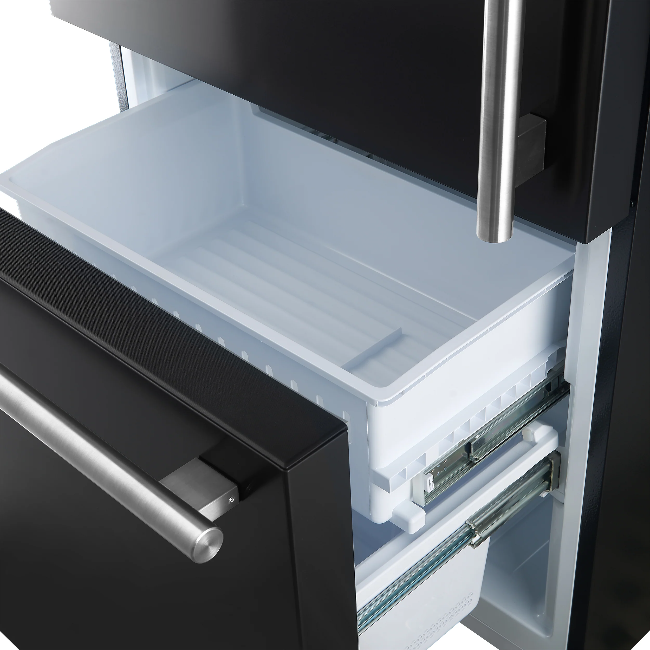 Forno Milano 2-Piece 62-Inch Freestanding Dual Bottom Freezer Refrigerator in Black – 34.4 cu.ft, Touch Control, Ice Maker - Image 7