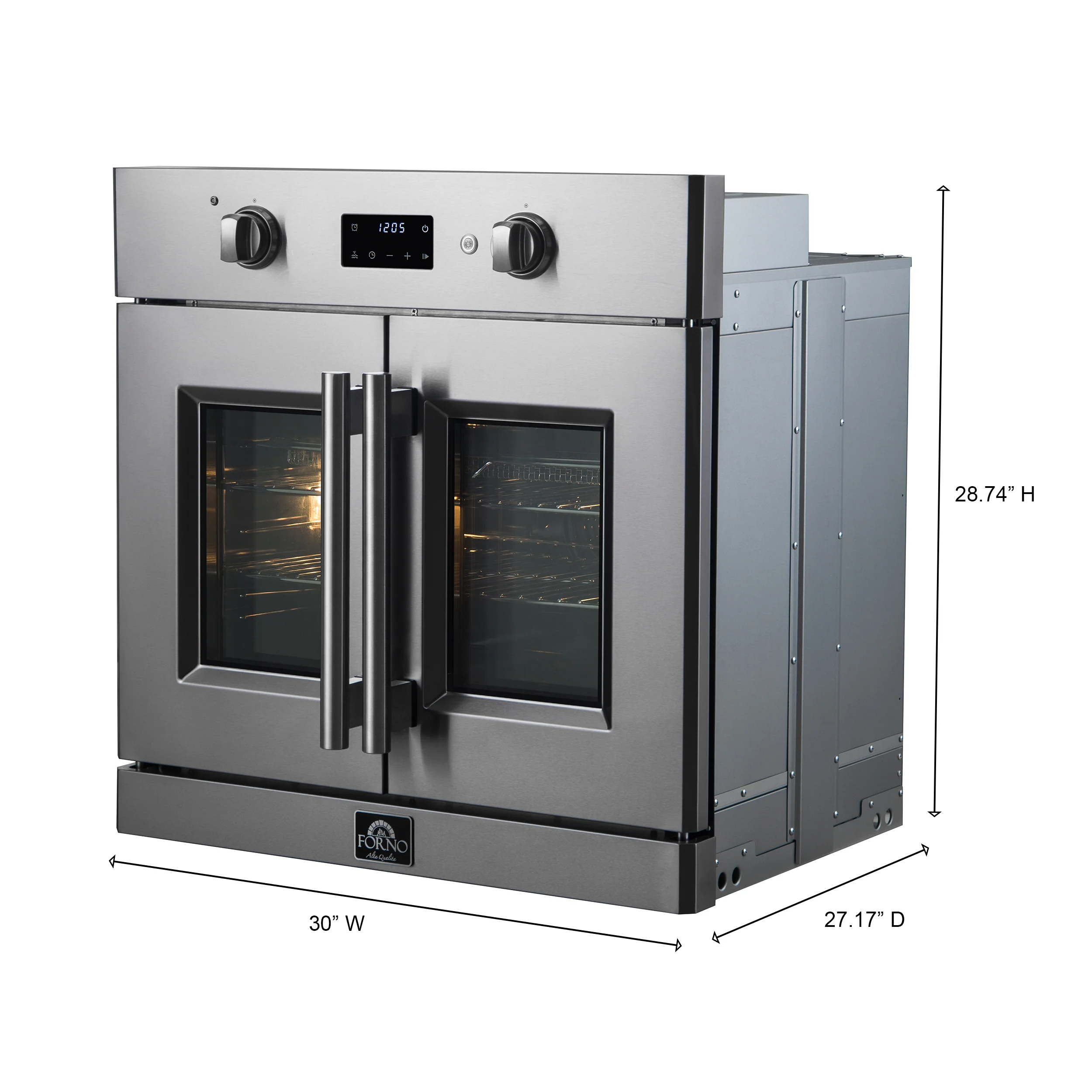 FORNO 2-Piece Kitchen Bundle - 30" Stainless Steel Single Wall (1333-30) Oven, 30" Stainless Steel Microwave (3093-30) - Image 6