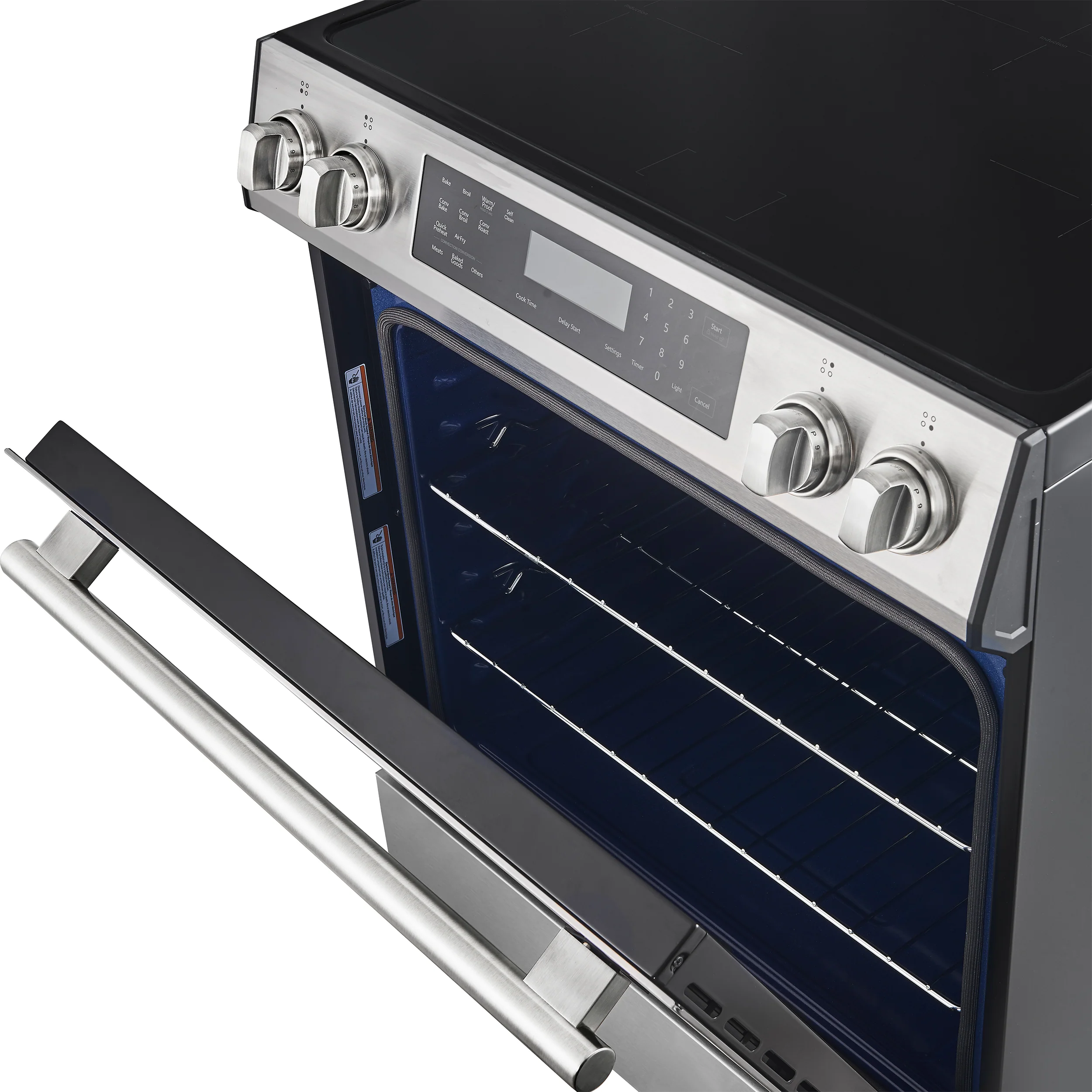 Forno Donatello Espresso 30-Inch Slide-In Stainless Steel Induction Range, Convection Oven, 5 Cooking Zones, Touch Control Panel - Image 5