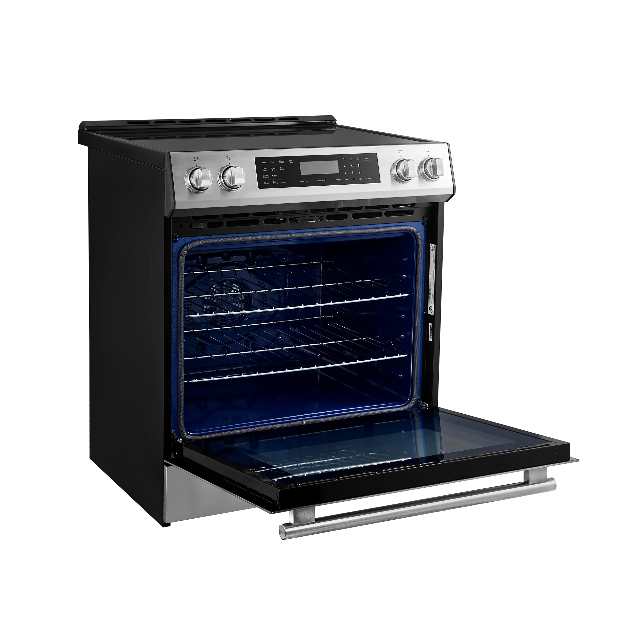 Forno Donatello Espresso 30-Inch Slide-In Stainless Steel Induction Range, Convection Oven, 5 Cooking Zones, Touch Control Panel - Image 4
