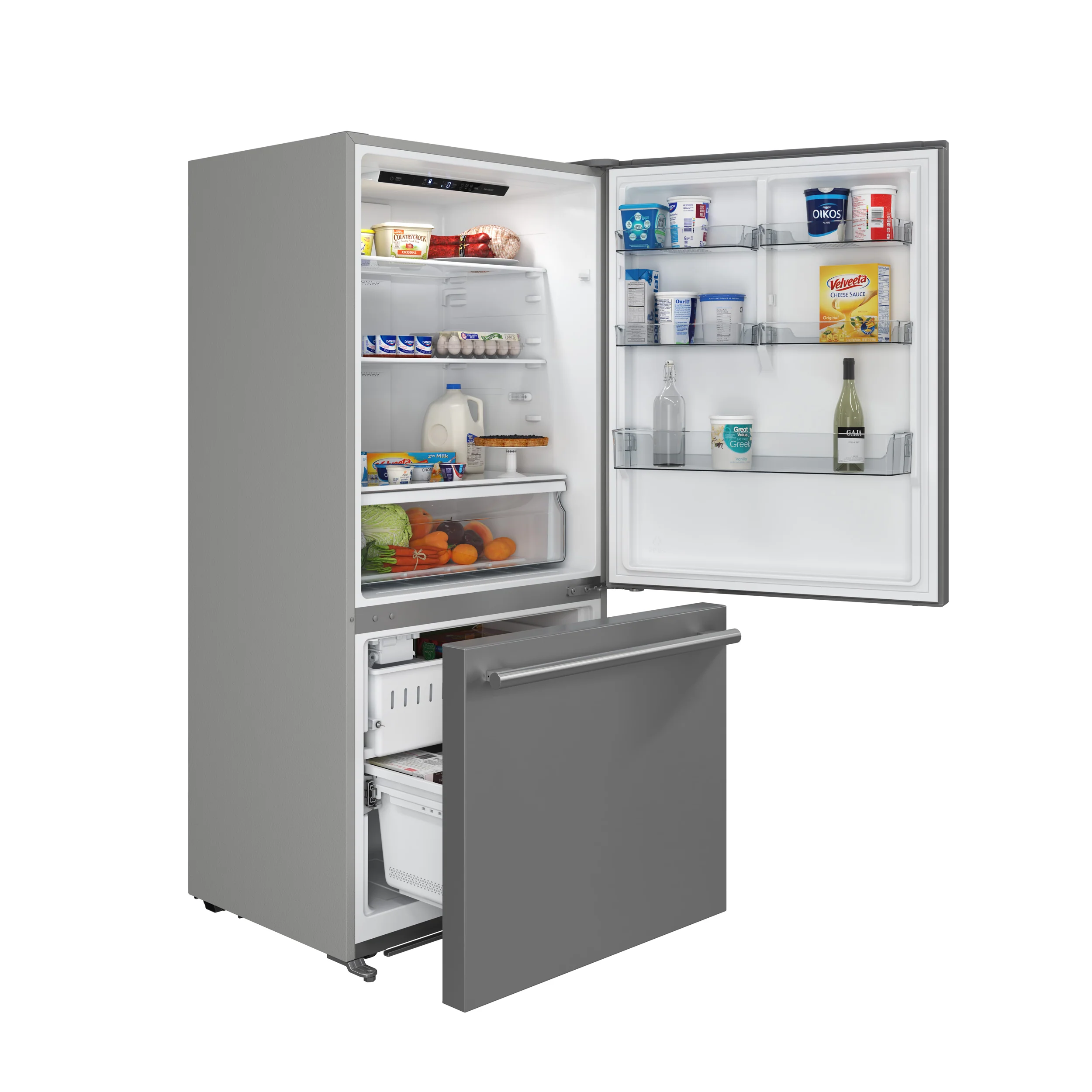 Forno Milano 2-Piece 62-Inch Freestanding Dual Bottom Freezer Refrigerator, Stainless Steel – 34.4 cu.ft, Touch Control, Ice Maker - Image 20