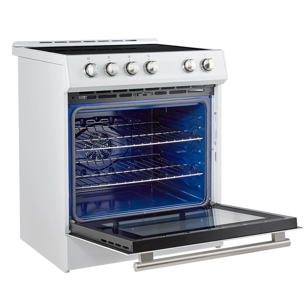 Forno Leonardo Espresso 30-Inch Slide-In White Induction Range, Convection Oven, 5 Cooking Zones, Touch Control Panel - Image 7