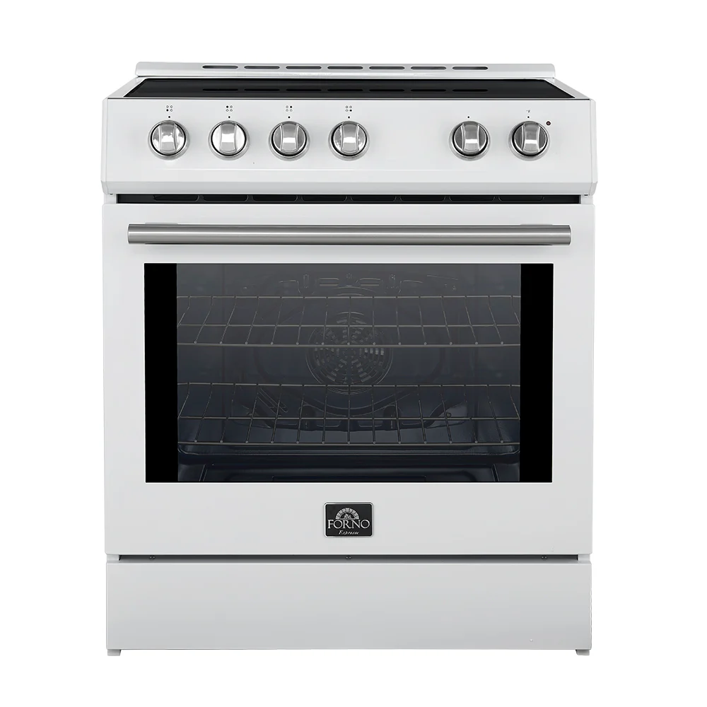 Forno Leonardo Espresso 30-Inch Slide-In White Induction Range, Convection Oven, 5 Cooking Zones, Touch Control Panel - Image 2