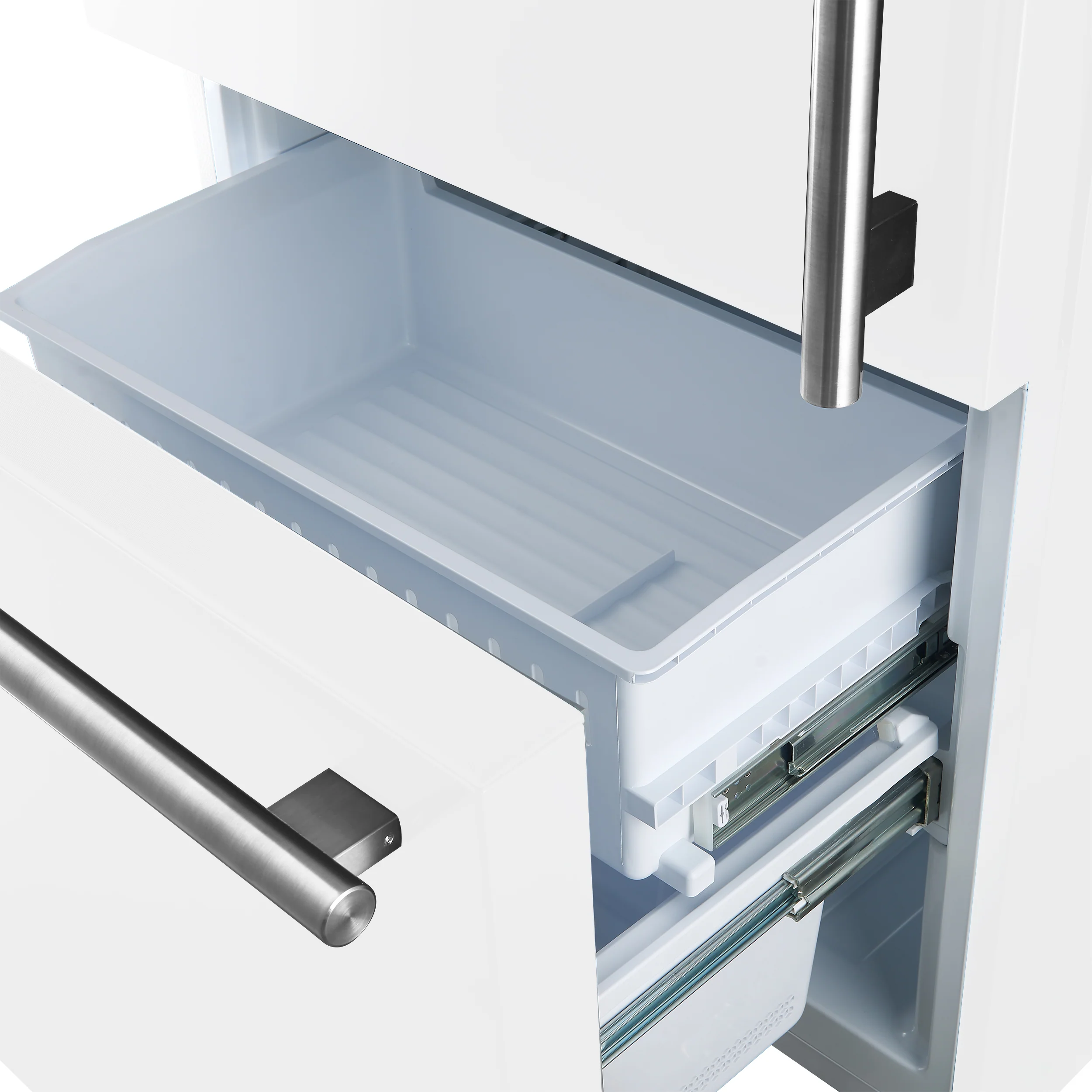 Forno Milano 2-Piece 62-Inch Freestanding Dual Bottom Freezer Refrigerator, White – 34.4 cu.ft, Touch Control, Ice Maker - Image 8