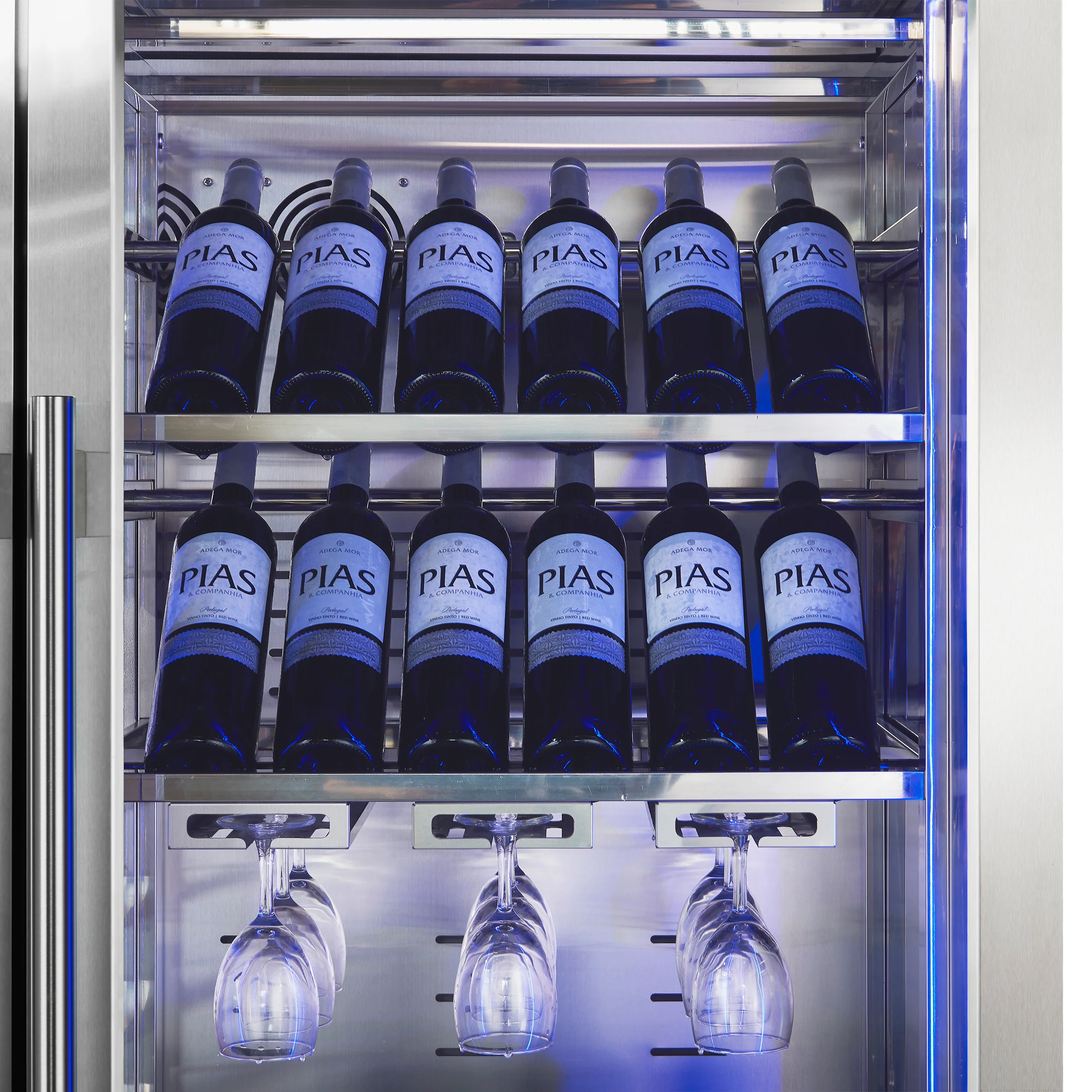 FORNO Abruzzo 48" Wine Cooler, Dual Zone, 30 cu.ft., 130 bottles, Display & Service Shelves, Stemware Racks, Rust resistant - Image 10