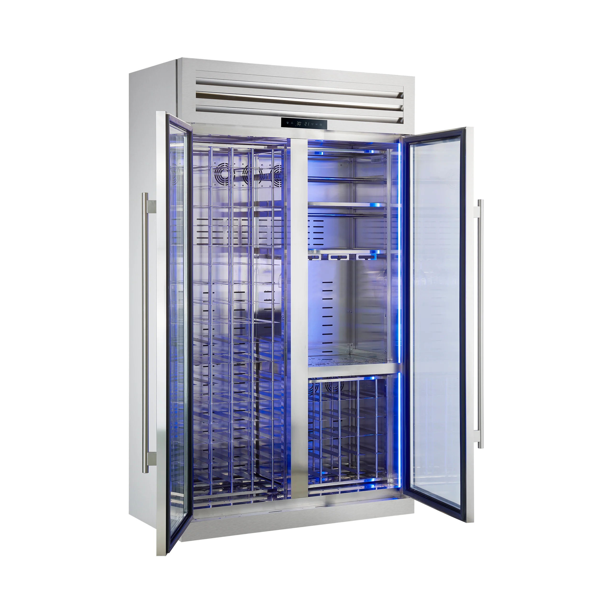 FORNO Abruzzo 48" Wine Cooler, Dual Zone, 30 cu.ft., 130 bottles, Display & Service Shelves, Stemware Racks, Rust resistant - Image 6
