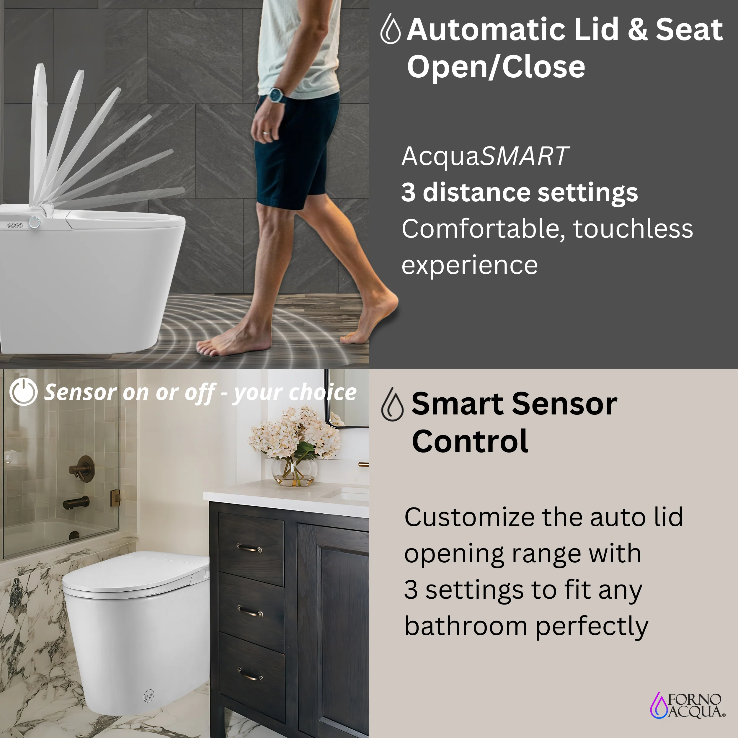 FORNO ACQUA Luxurious Smart Toilet. Includes Heated Seat, Auto Flush, Auto Lid, Powerful Flush, Ideal for Powder Rooms. - Image 6