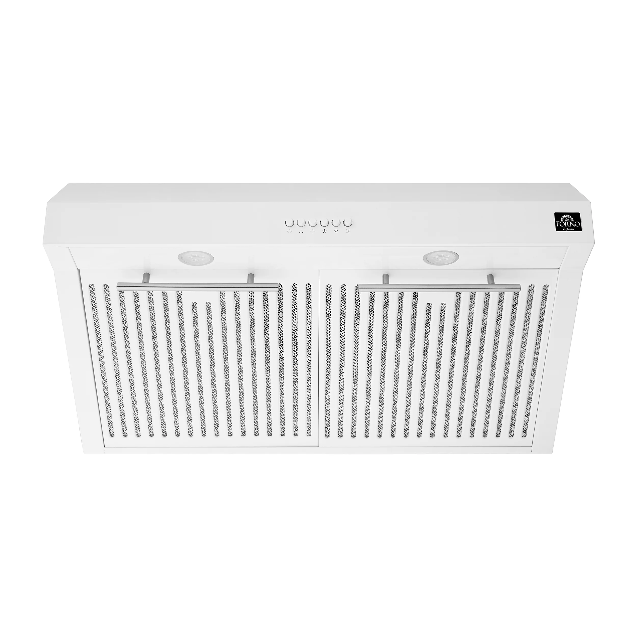 FORNO Premium 4-Piece Kitchen Bundle - Leonardo Espresso 30" White Range, 30" White Range Hood, 31" White Bottom Freezer Refrigerator, 24" White Built-In Dishwasher - FBDL-006-03CA - Image 2