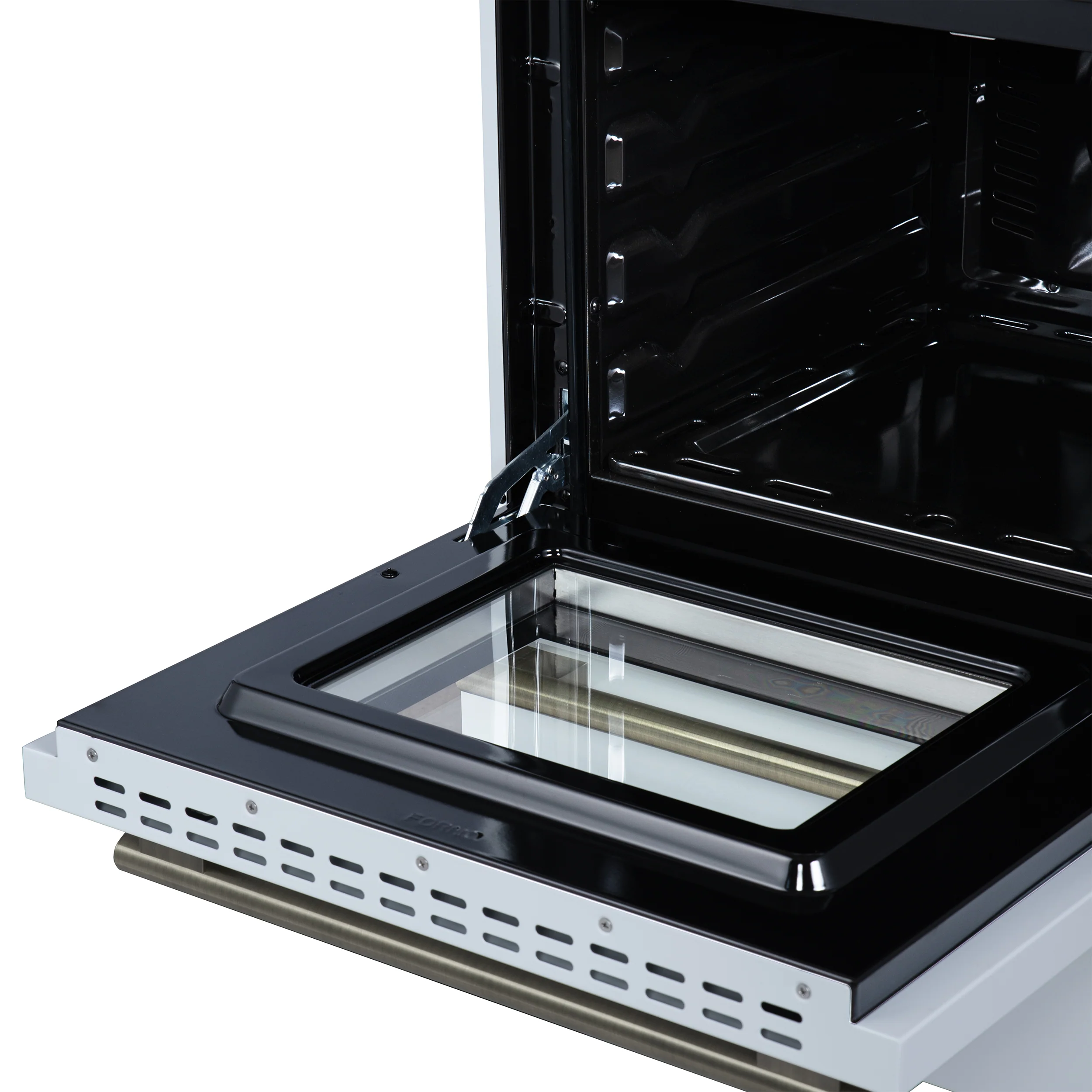 Forno Breno 24 Inch Freestanding Gas Range in White with Antique Brass, Compact Design - Image 17