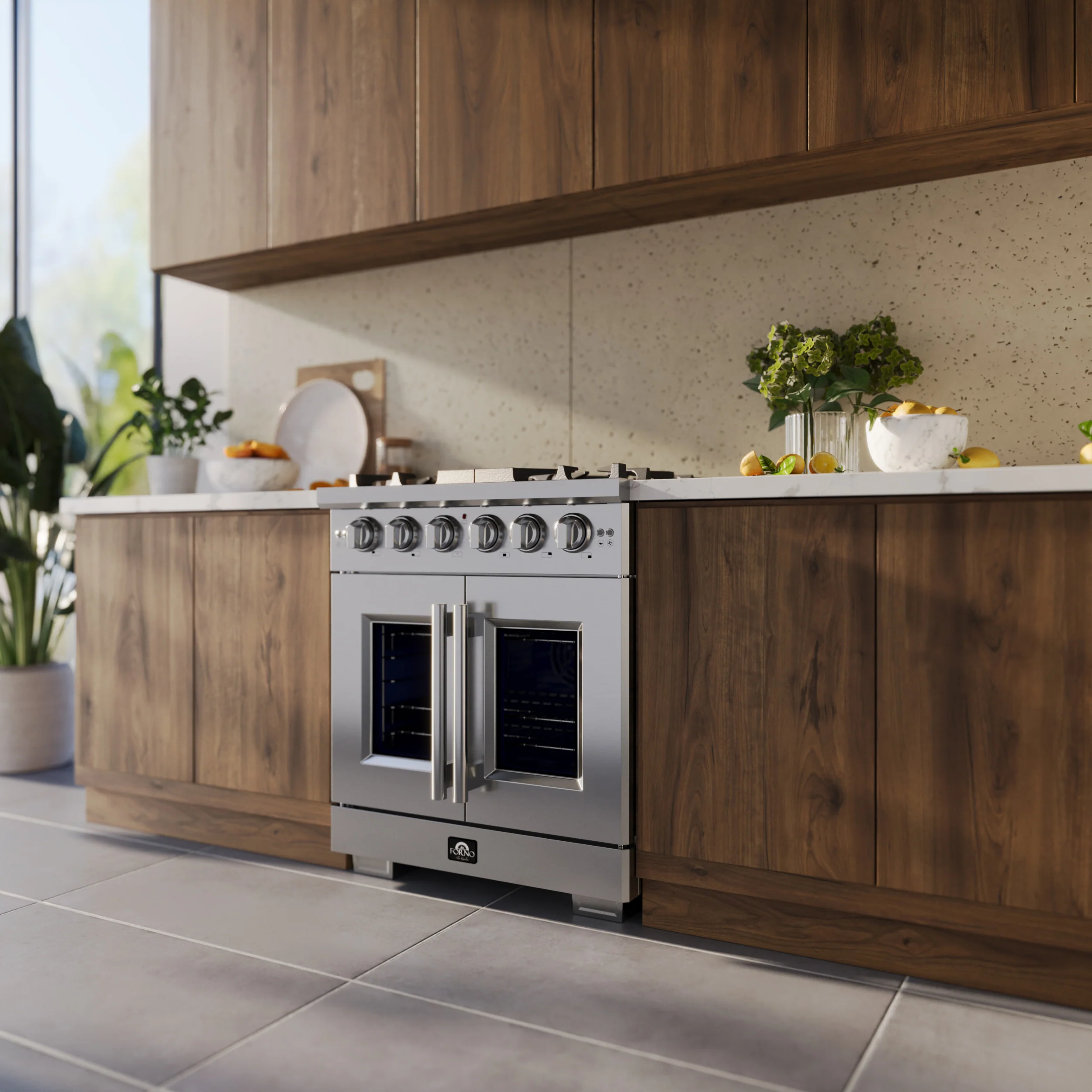 Forno Capriasca 30-Inch Freestanding French Door Gas Range, 4 Burners, Convection Oven, Energy Efficient - Image 20