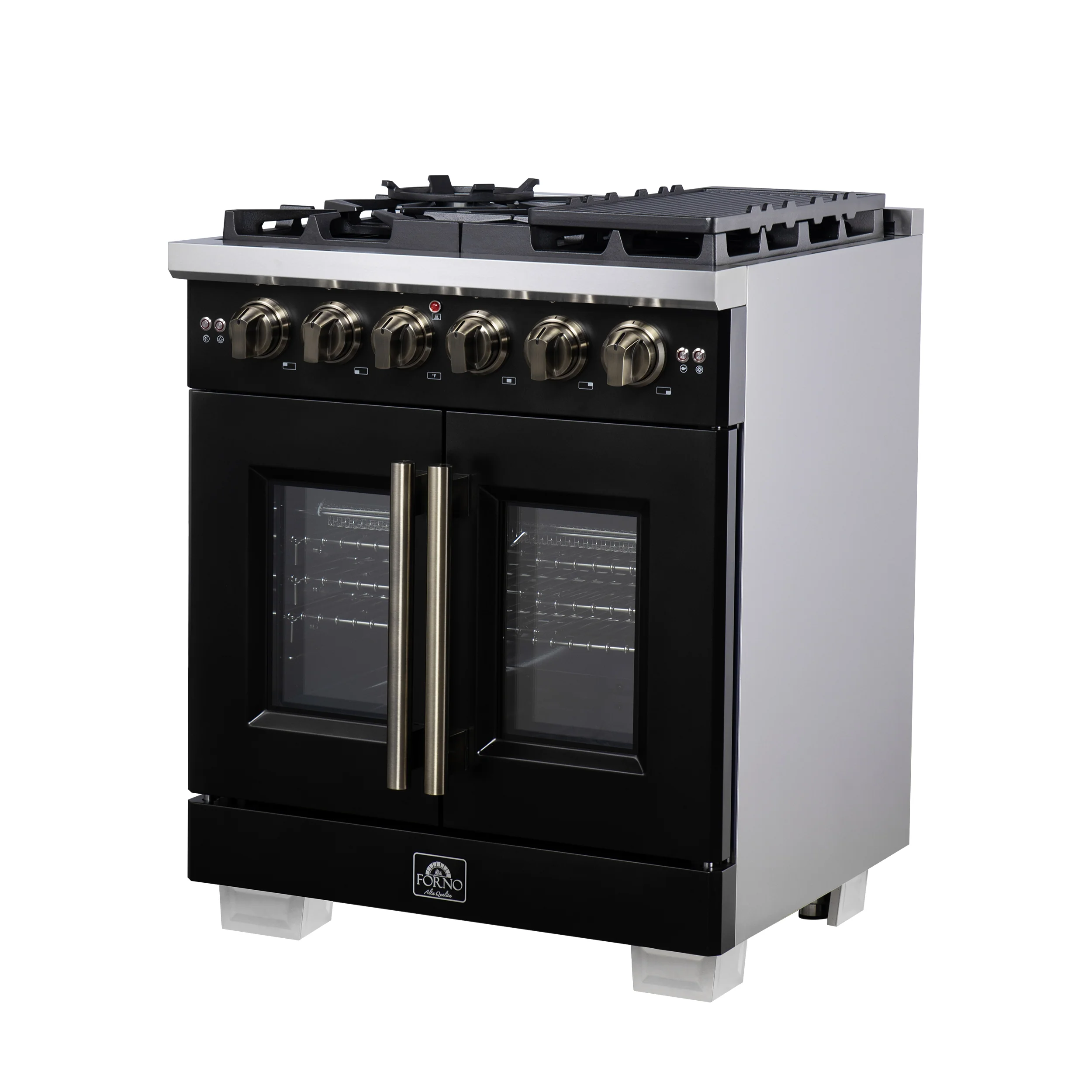 Forno Capriasca 30-Inch Freestanding French Door Gas Range, 4 Burners, Convection Oven, Energy Efficient - Image 7