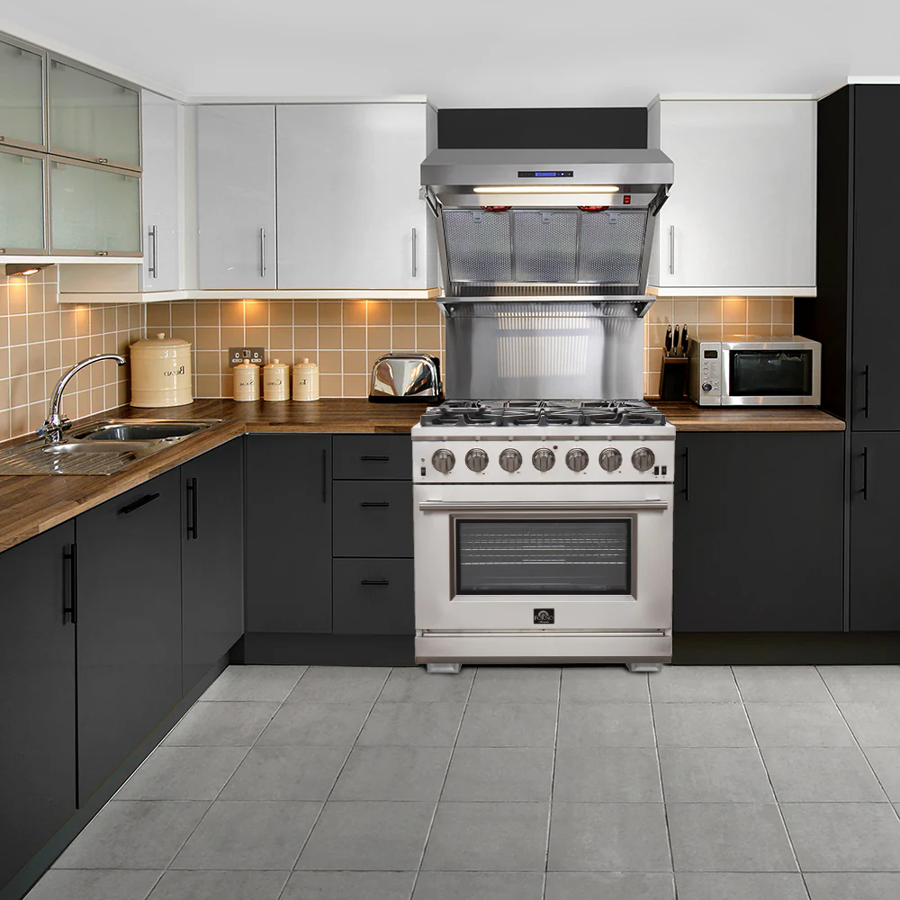 Forno Capriasca 36-Inch Gas Range, Stainless Steel, 6 Brass Burners, 120,000 BTU, Convection Oven, Energy Efficient - Image 28