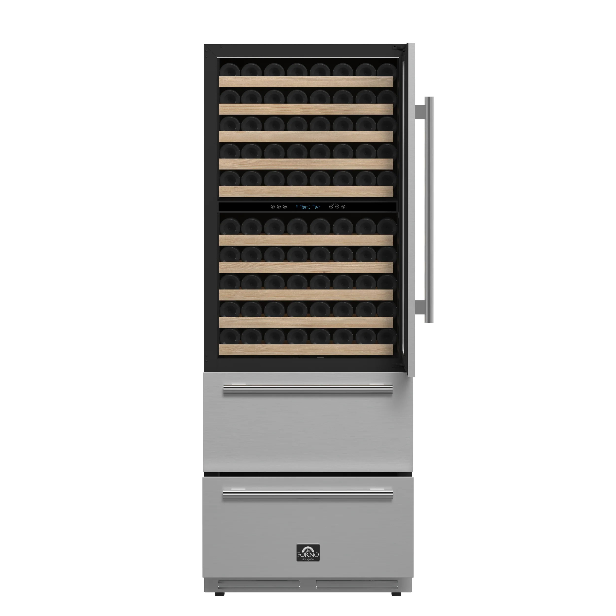 Forno Celano 30-Inch Dual Zone Wine Cooler and Beverage Cooler, 21.3 cu.ft, Stainless Steel - Image 2