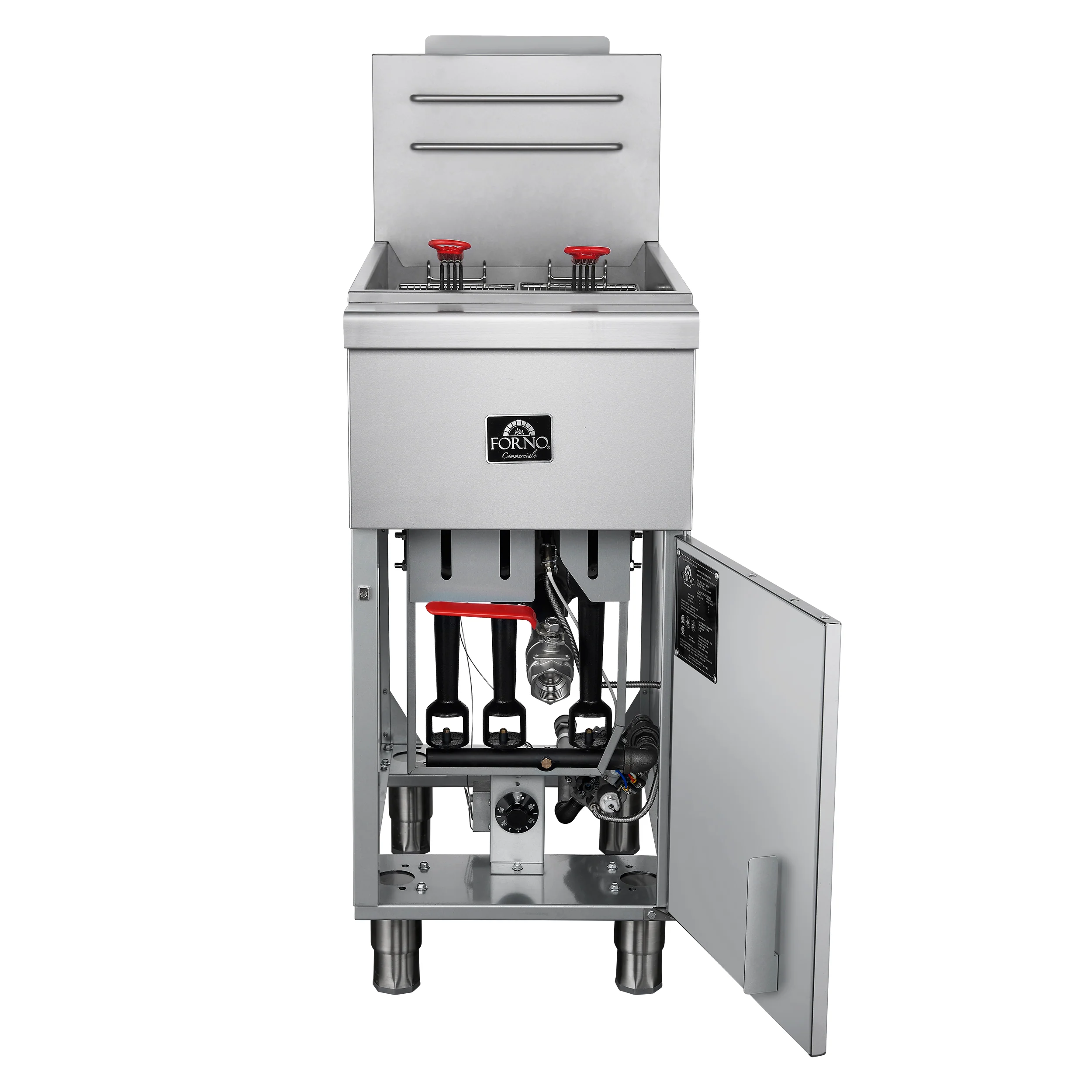 Forno Commerciale Propane Gas Deep Fryer, 3 Burners 90,000 BTU, 40 lbs Oil Capacity - Image 2