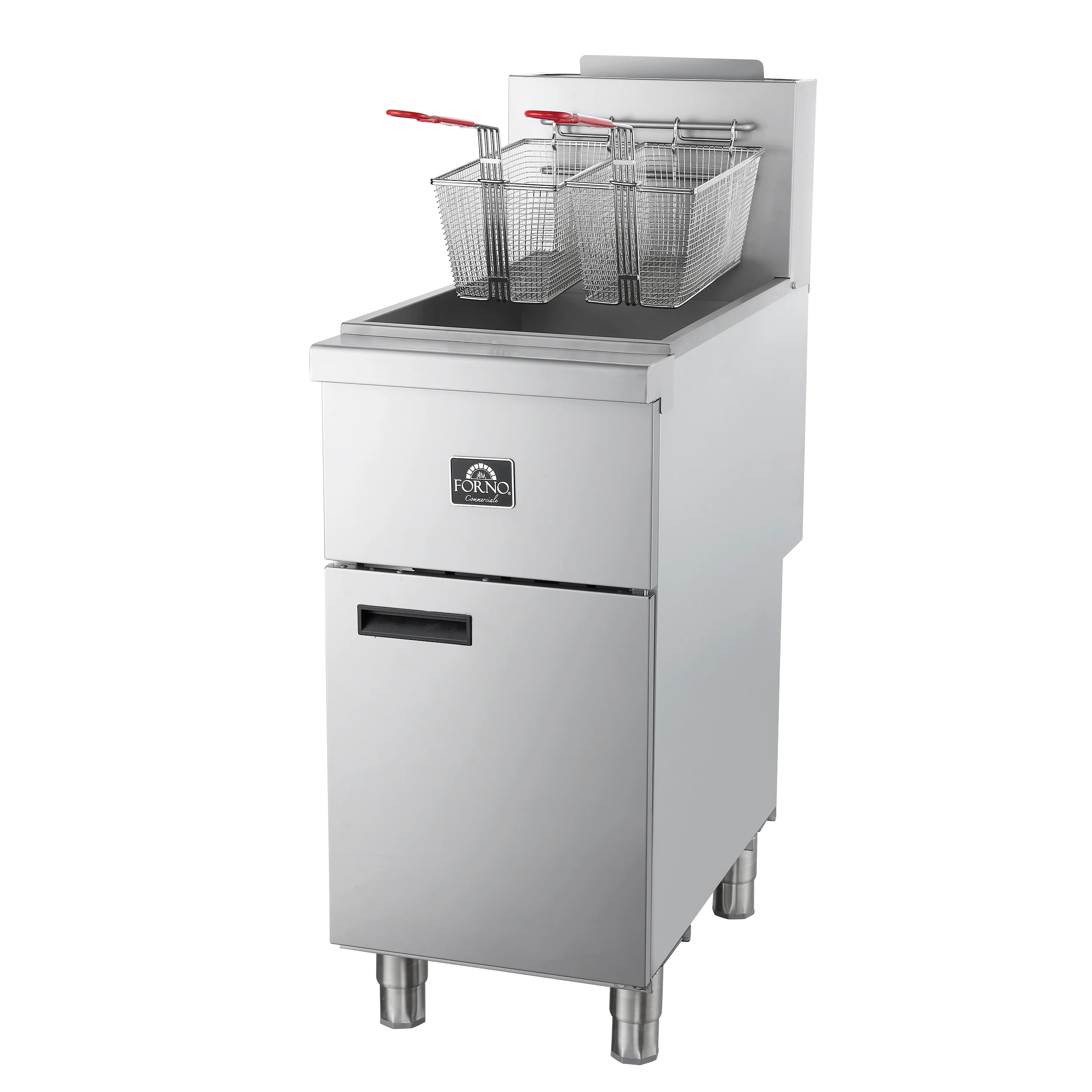 Forno Commerciale Propane Gas Deep Fryer, 4 Burners 120,000 BTU, 50 lbs Oil Capacity, Millivolt Control - Image 4