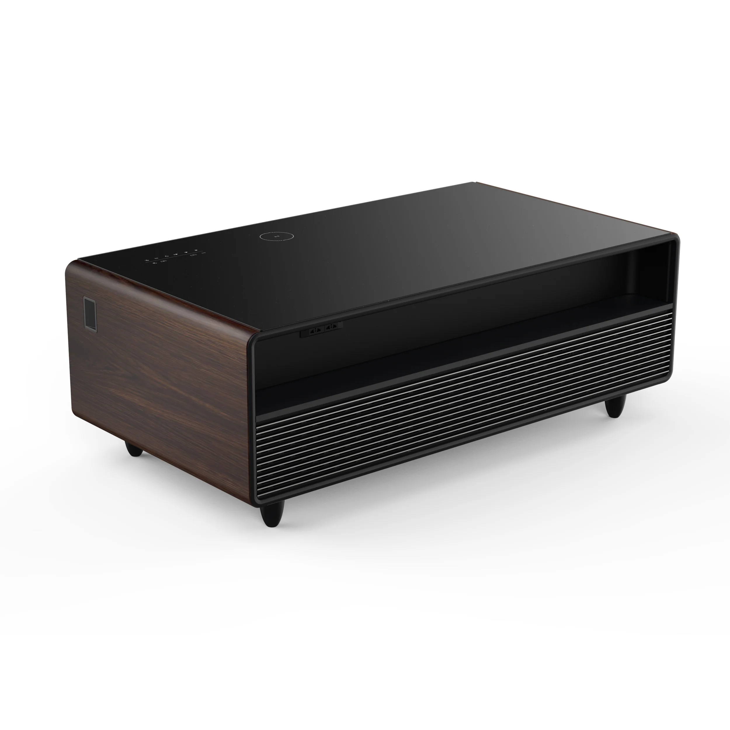 Forno Evoluto Tavolo 51-Inch Smart Coffee Table with Wood-Accent Sides – Dual Cooling Zones, Wireless Charging Pad & Built-In Bluetooth Speakers - Image 6