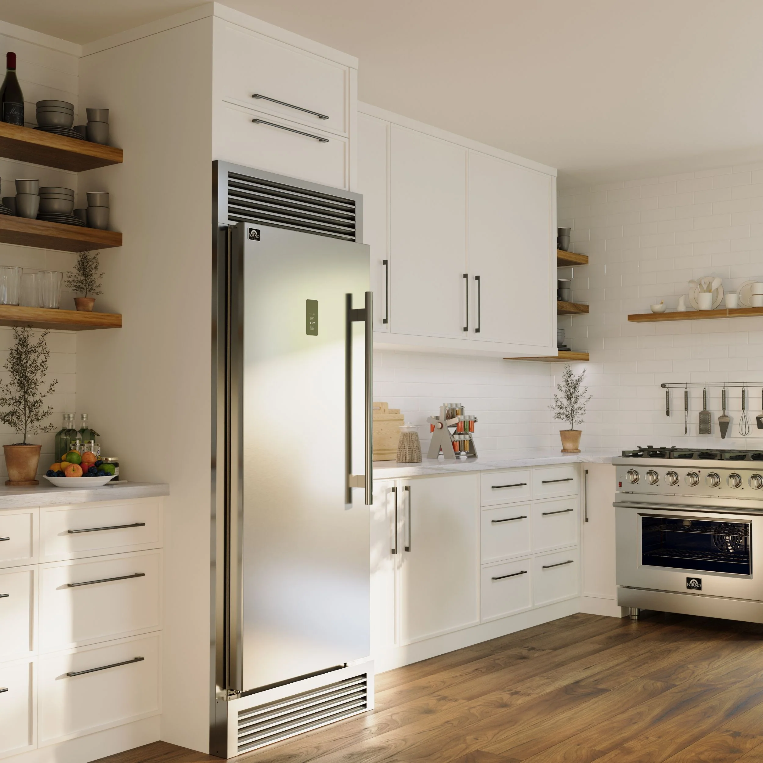 Forno Fortezza 32 Inch Left-Swing Freezer with Standard Trim Grill, Stainless Steel, with Automatic Ice Maker - Image 12