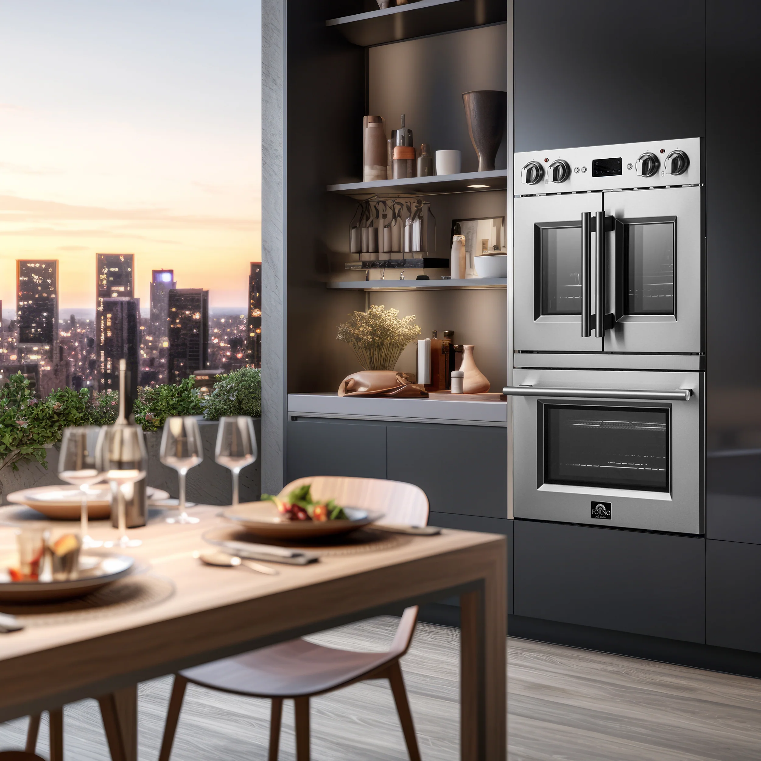 Forno Gallico 30-Inch Electric French Door Double Oven, Stainless Steel, Convection Cooking, Touch Control Panel, Self-Cleaning Function - Image 13