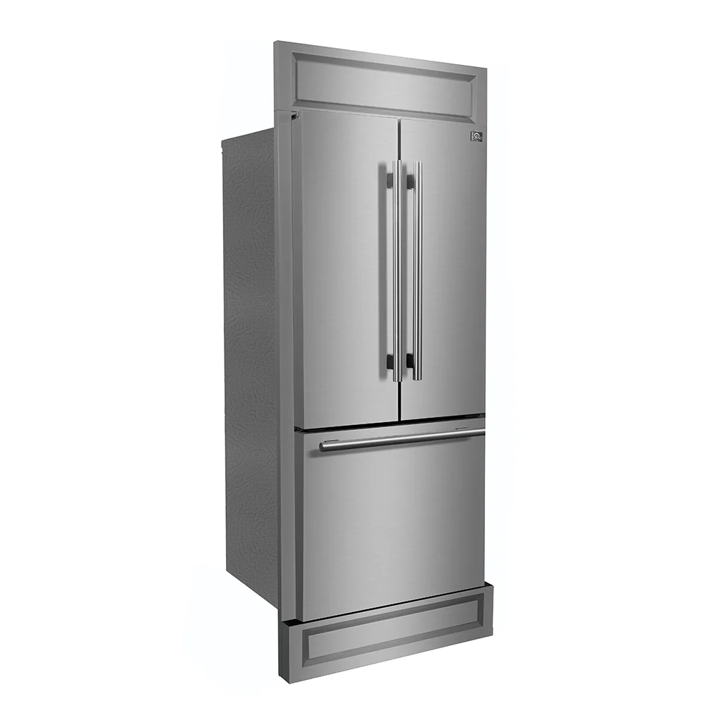 Forno Gallipoli 30-Inch French Door Refrigerator, 17.5 cu.ft Capacity, Modern Decorative Grill, 34-Inch Width, Stainless Steel, No Frost Technology, Energy Efficient - Image 3