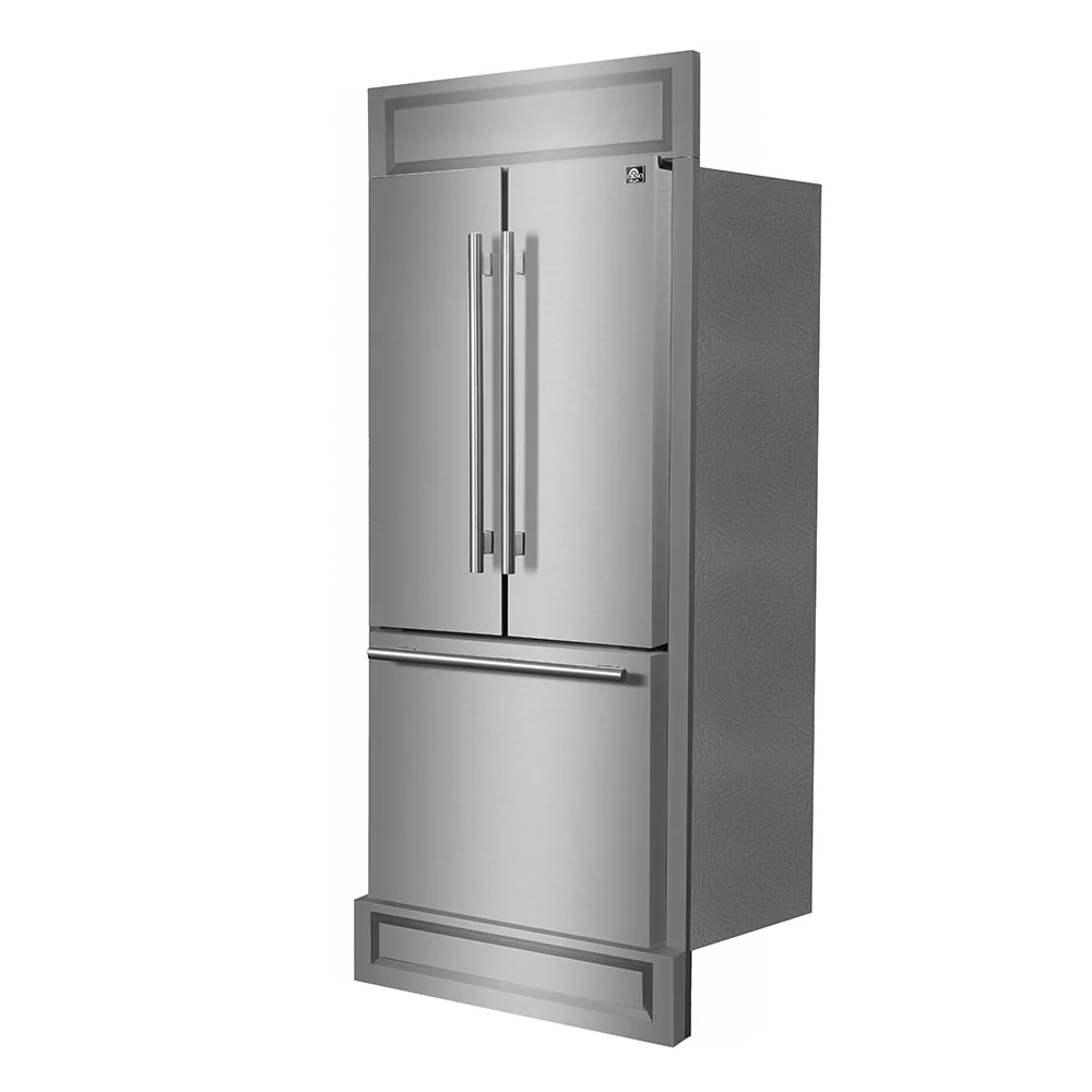 Forno Gallipoli 30-Inch French Door Refrigerator, 17.5 cu.ft Capacity, Modern Decorative Grill, 34-Inch Width, Stainless Steel, No Frost Technology, Energy Efficient - Image 4