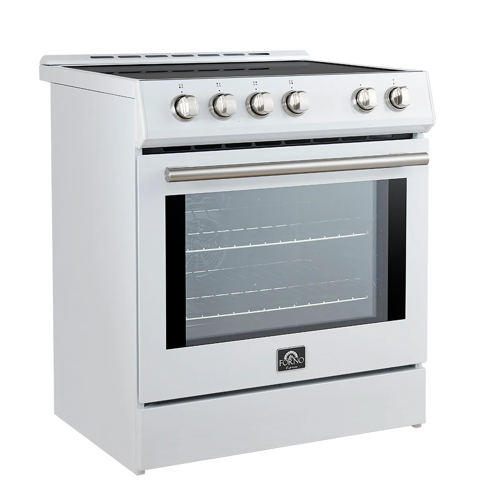 Forno Leonardo Espresso 30-Inch Slide-In White Induction Range, Convection Oven, 5 Cooking Zones, Touch Control Panel - Image 4
