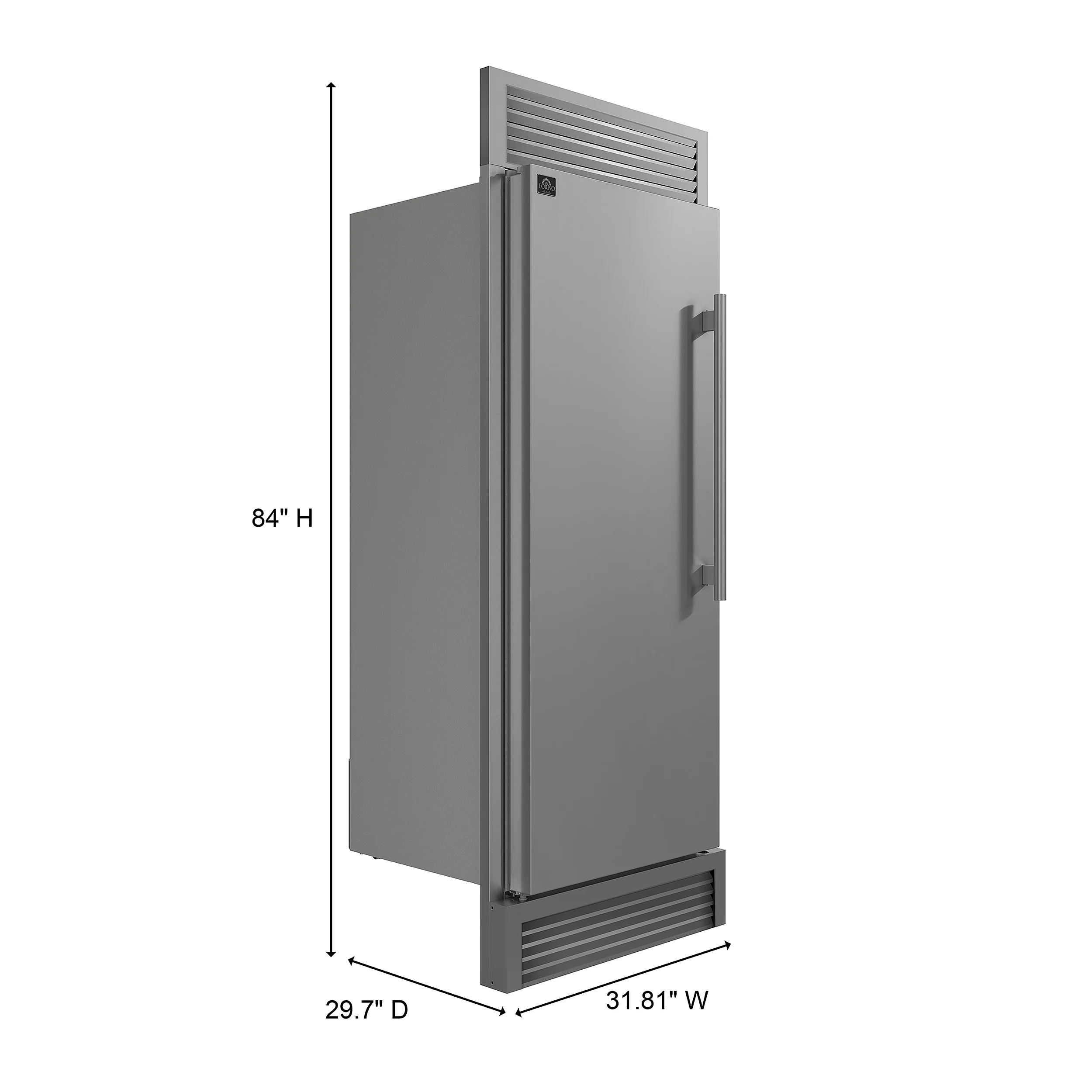 Forno Maderno 28" Built-In Convertible Refrigerator, 13.6 cu.ft. Left Swing with Decorative Grill - 32" Wide - Image 5