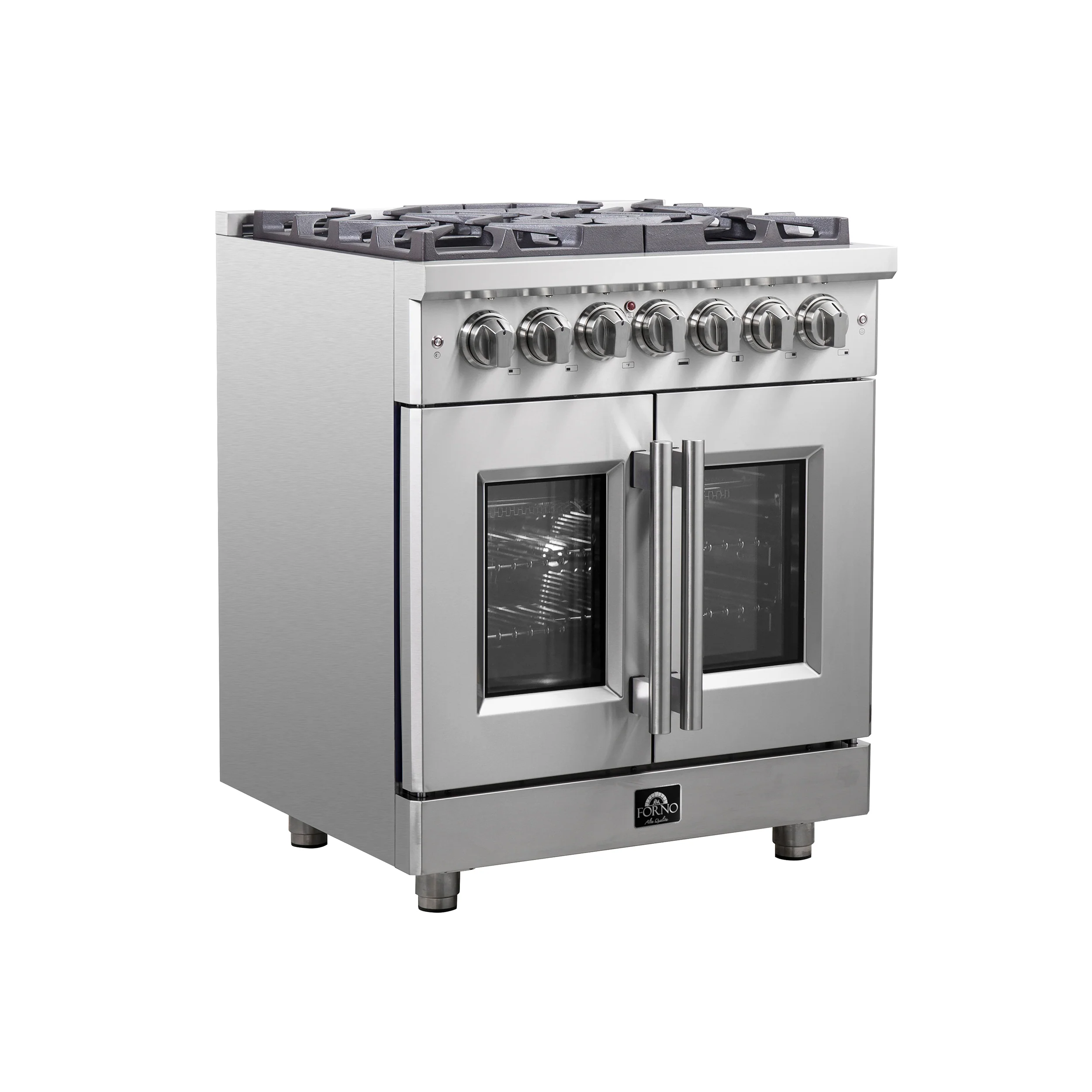 Forno Massimo 30-Inch Freestanding French Door Dual Fuel Range, 4 Burners, True Convection Oven - Image 2
