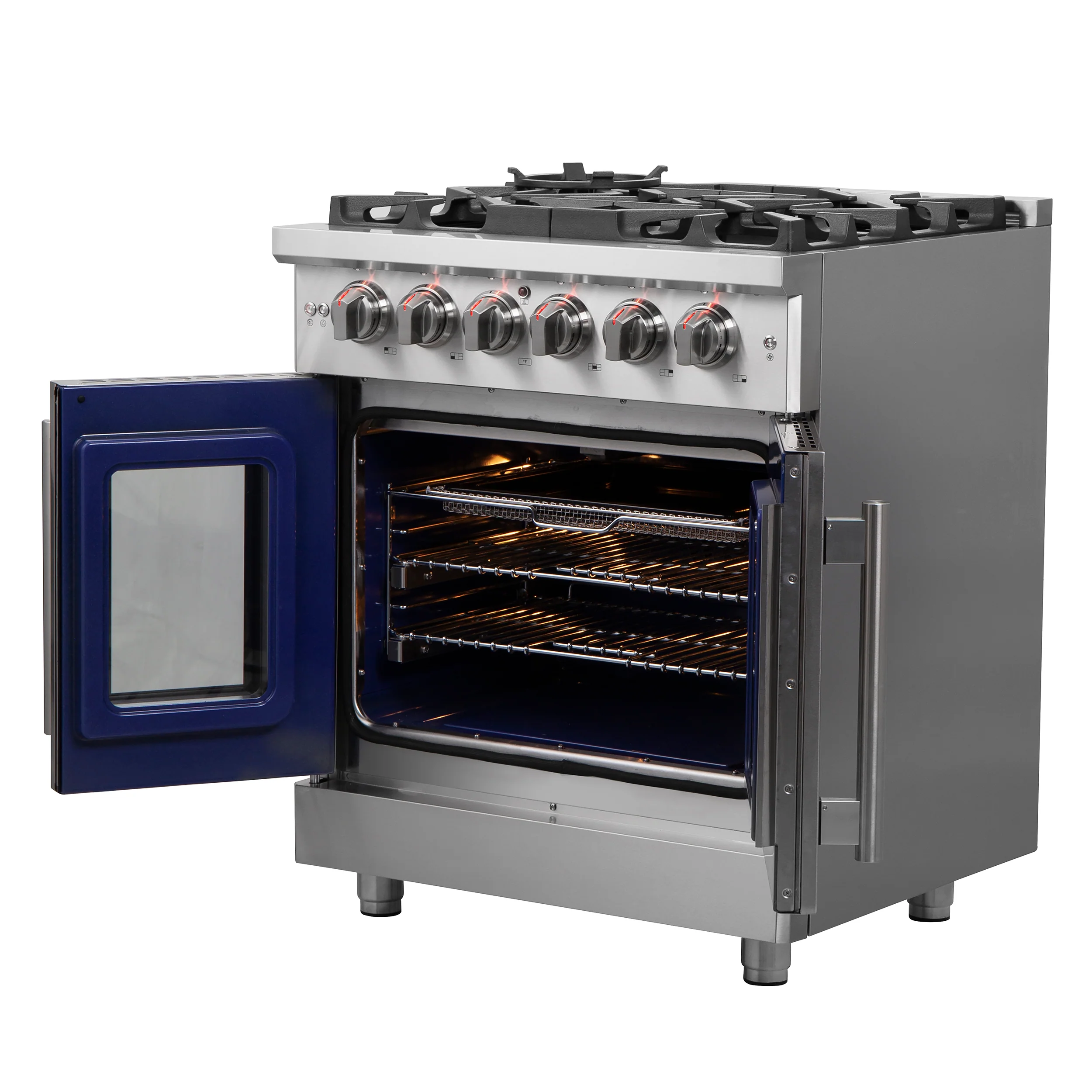 Forno Massimo 30-Inch Freestanding French Door Gas Range, 4 Burners, Convection Oven, Energy Efficient - Image 8