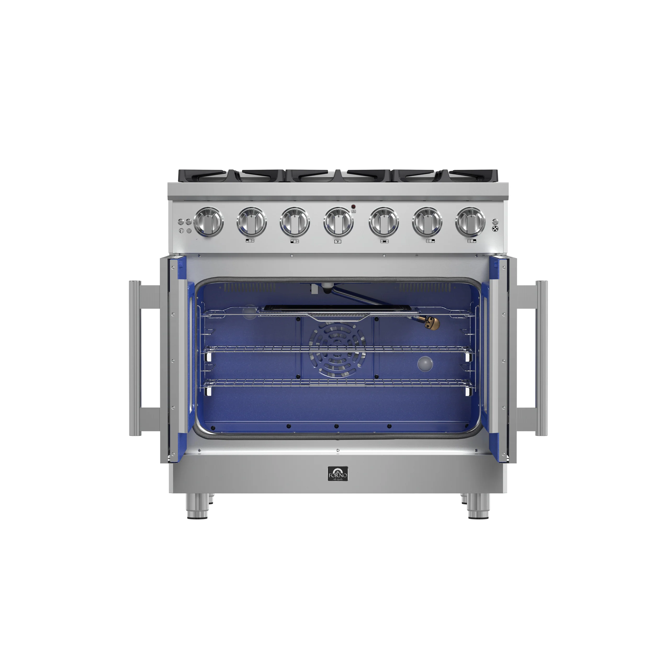 Forno Massimo 36-Inch Freestanding French Door Gas Range, 6 Burners, Convection Oven, Energy Efficient - Image 2
