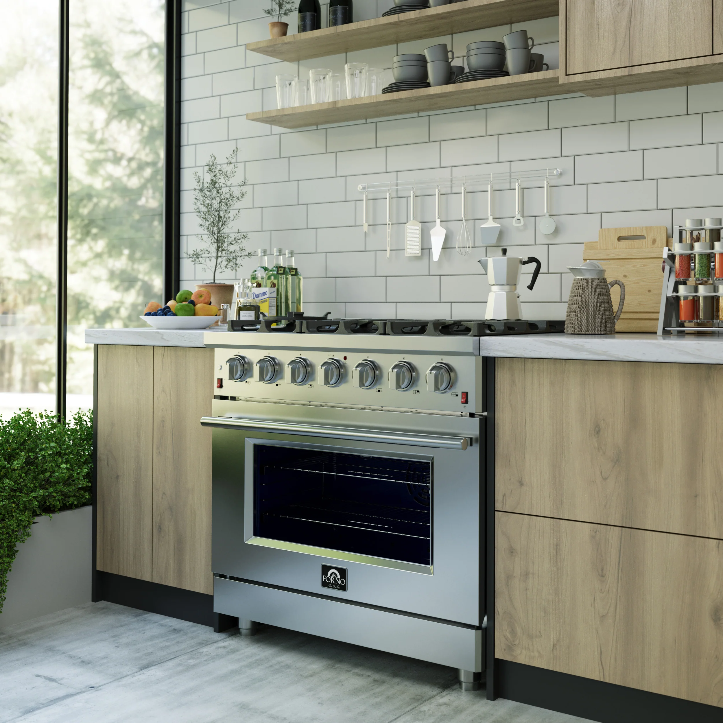 Forno Massimo 36-Inch Freestanding Gas Range, 6 Sealed Burners, Convection Oven, Energy Efficient - Image 14
