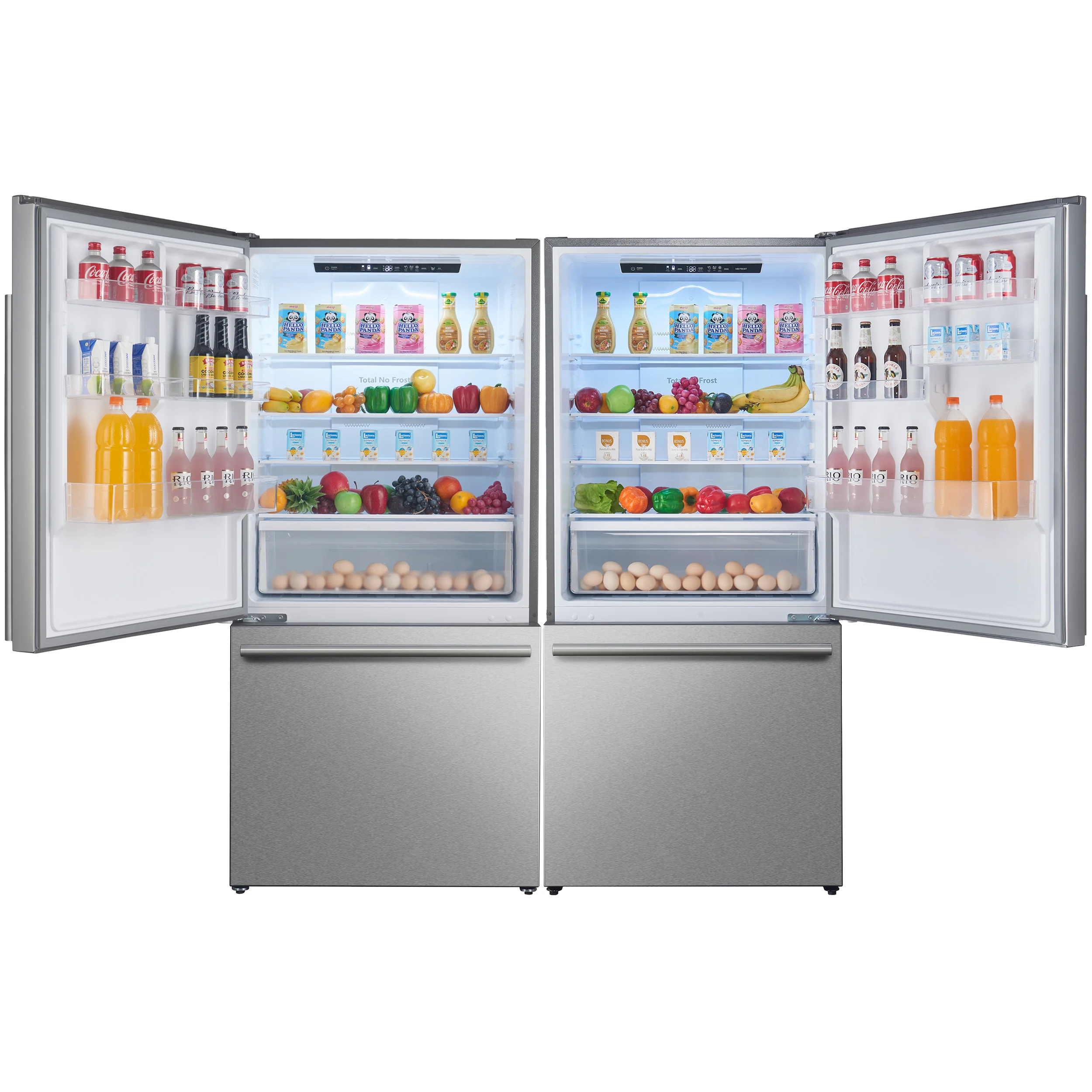 Forno Milano 2-Piece 62-Inch Freestanding Dual Bottom Freezer Refrigerator, Stainless Steel – 34.4 cu.ft, Touch Control, Ice Maker - Image 2