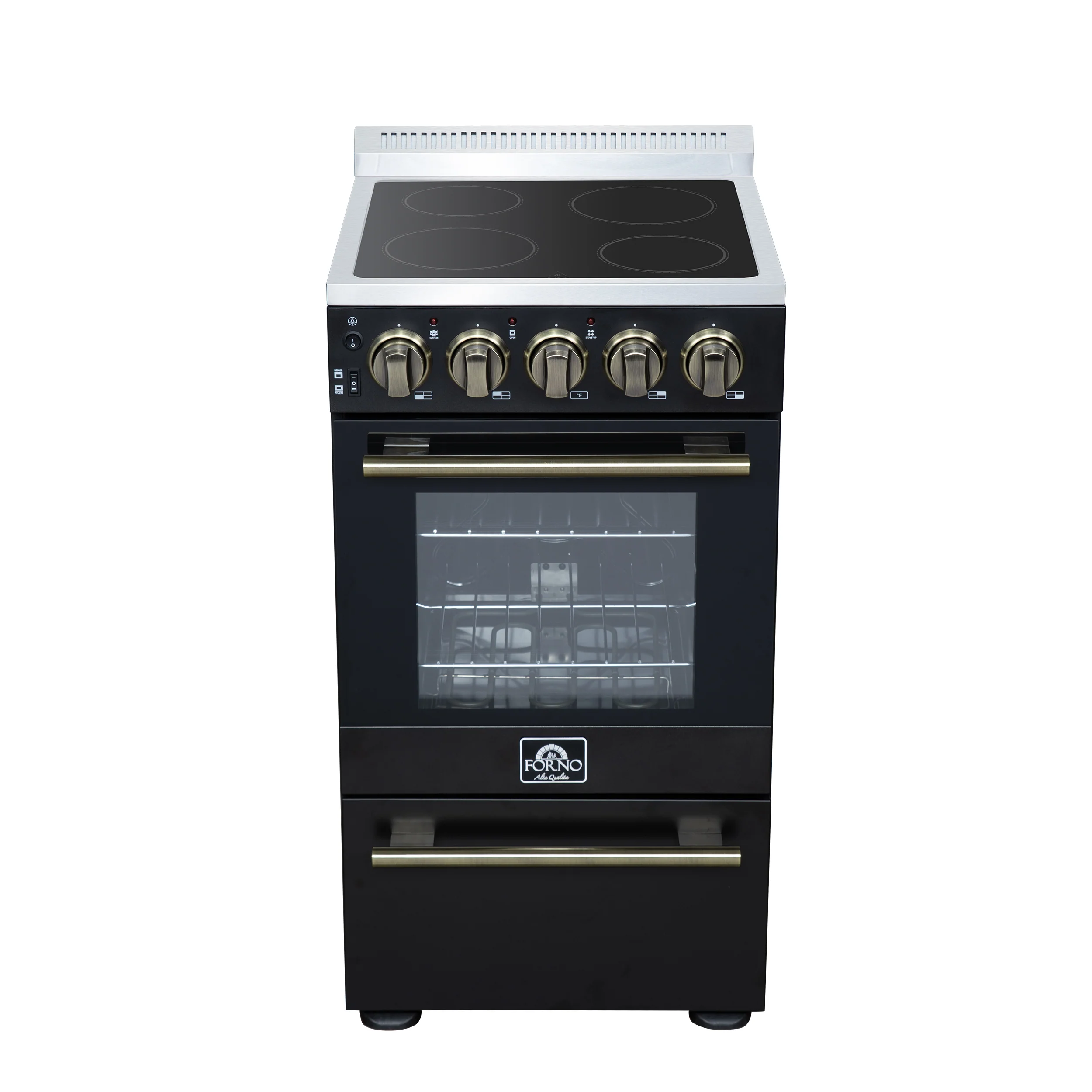 Forno Pallerano 20 Inch Freestanding Electric Range in Black, Canada Version, Plug and Cord Included - Image 2