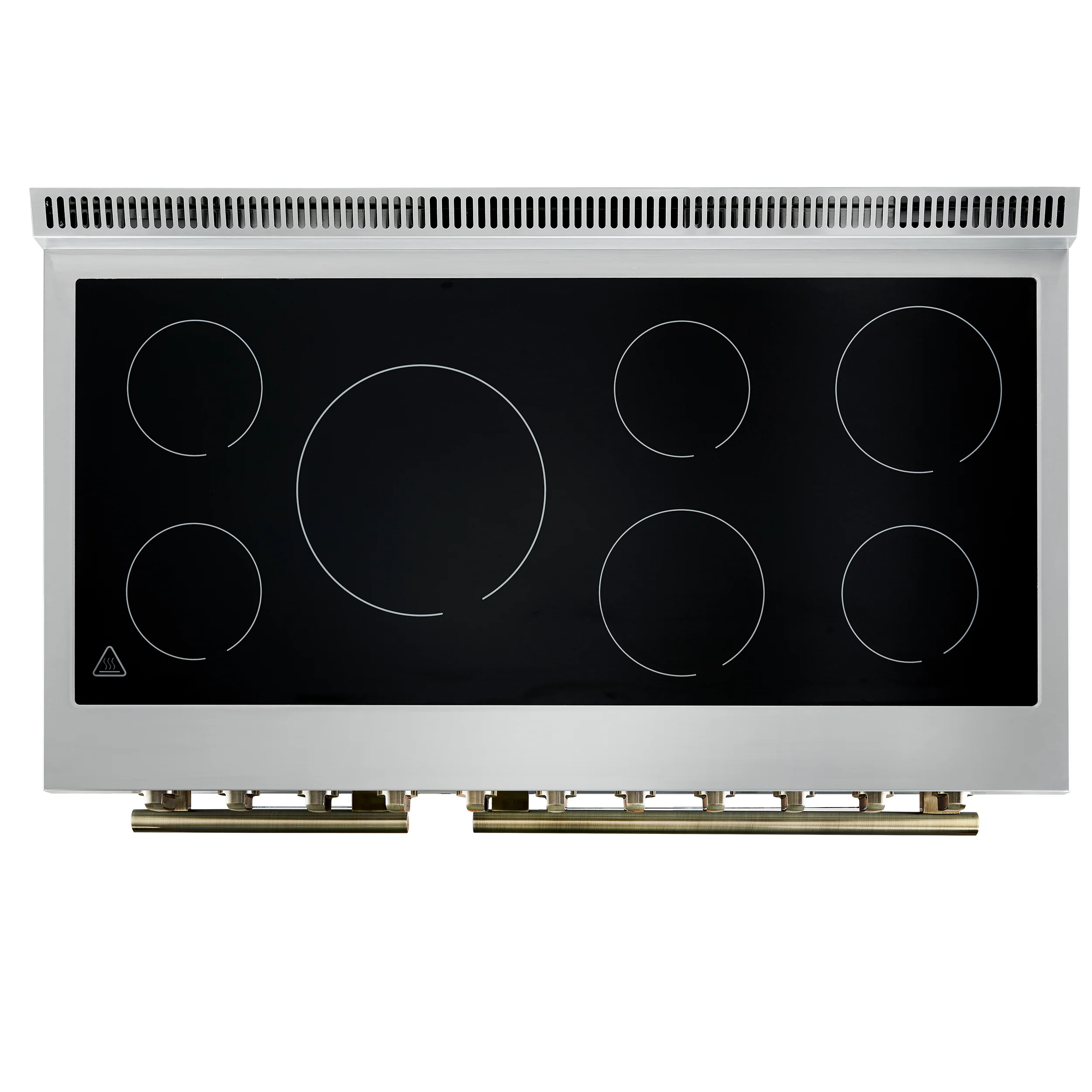 Forno Paolo 48 Inch Freestanding Electric Range in White with Antique Brass, 6.7 cu.ft, True Convection Oven, Energy Efficient - Image 7