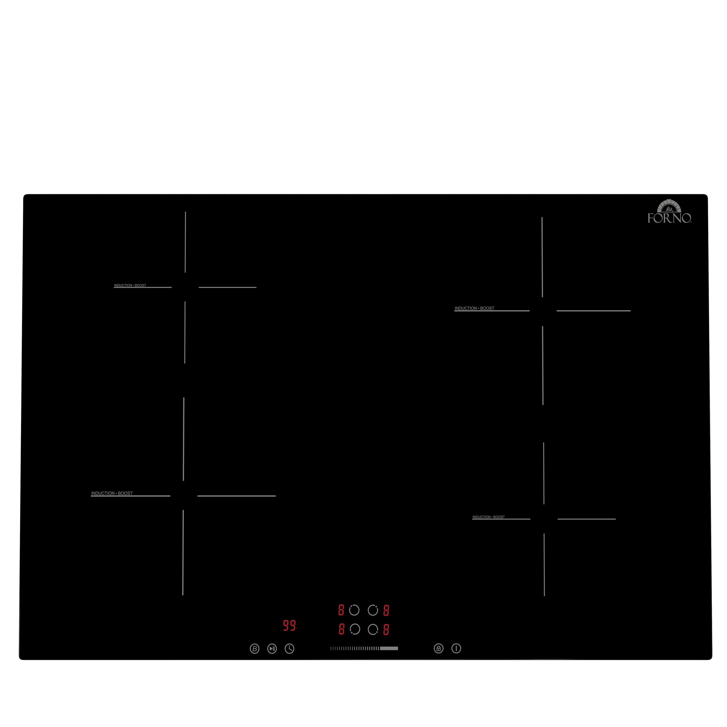 Forno Parco 30-Inch Induction Cooktop, 4 Zones, 7,200W Total Power, Touch Control, 9 Power Levels, Booster Function - Image 2