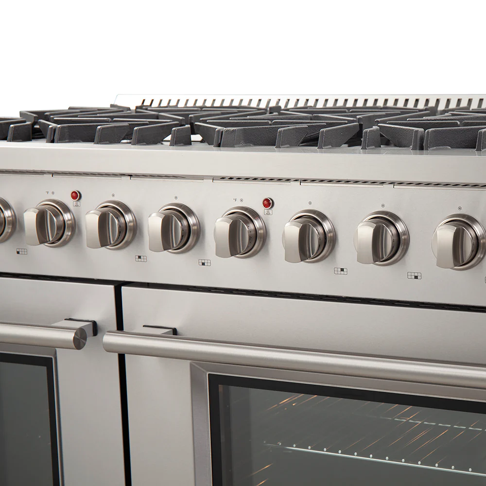 Forno Galiano 48-Inch Freestanding Gas Range, Stainless Steel, 8 Burners, 107,000 BTU, Griddle, Double Ovens, Energy Efficient - Image 7